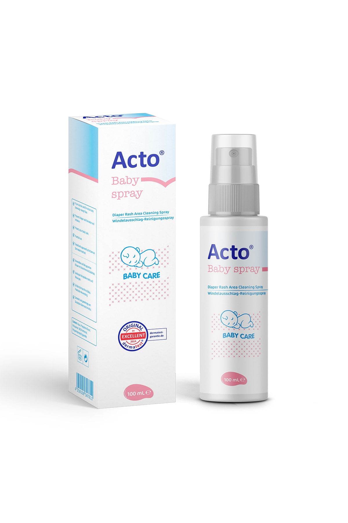 Acto ® Baby Gel 50 ml ® Baby Spray 100 ml | Bebek Bez Bölgesi Temizleme Ve Bakım Seti