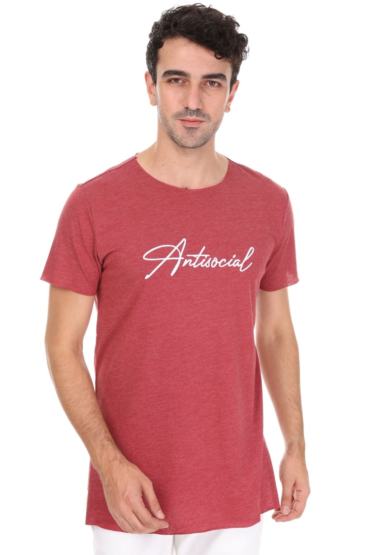 Millionaire Bordo Yırtmaçlı Antisocial Oversize Unisex T-shirt