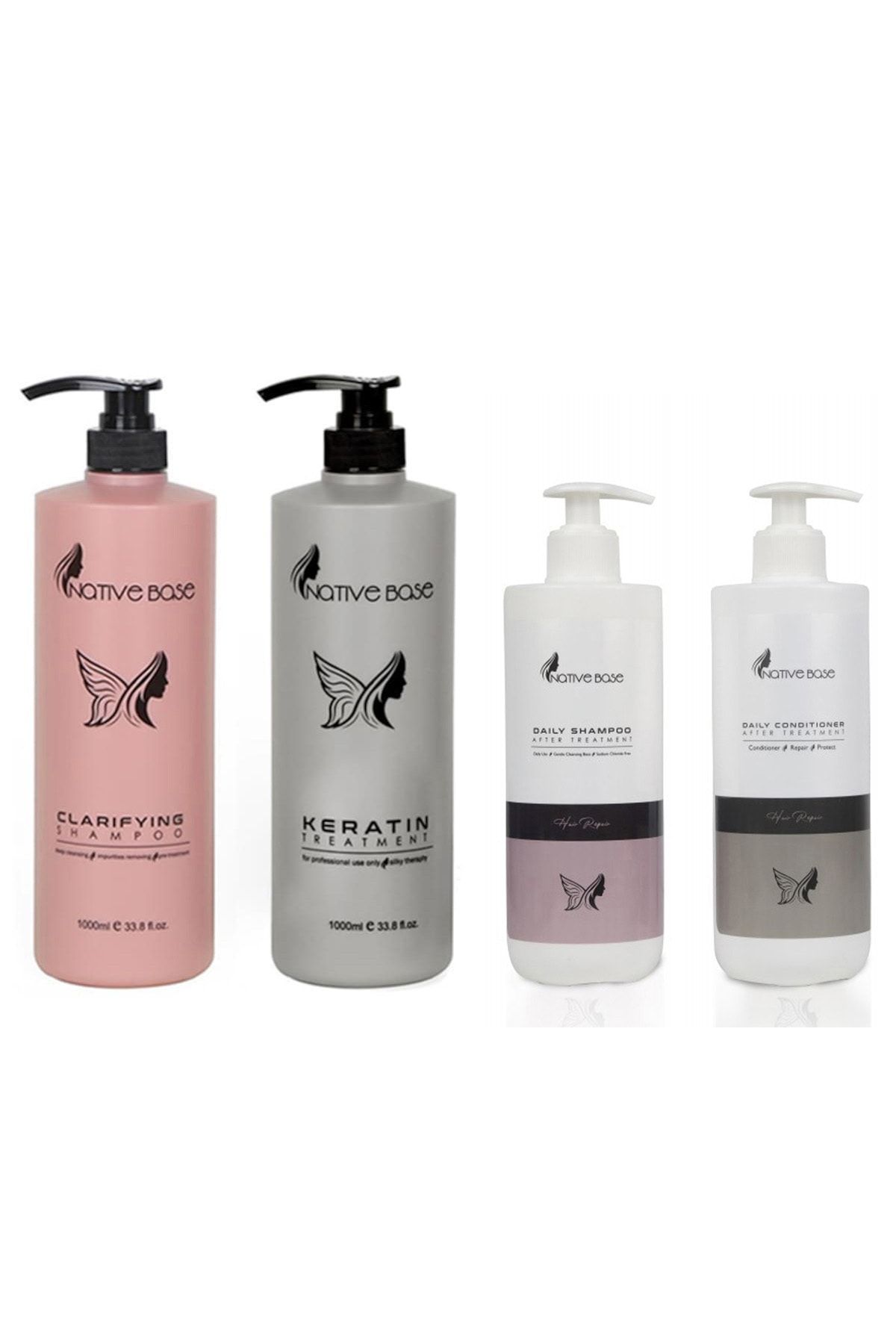 Native Base Keratin Bakım Ve Daily Günlük Şampuan Saç Kremi 4lü Set