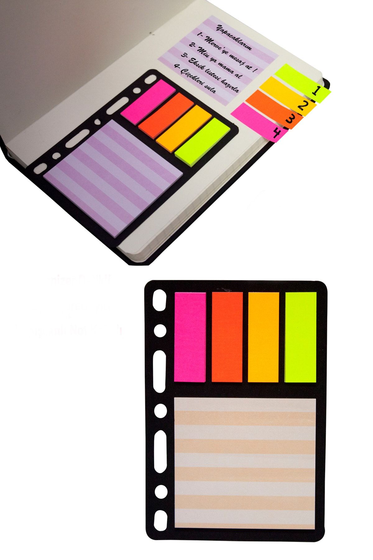 Paste Notes Renkli Zebra Desenli Organizer Not Kağıdı
