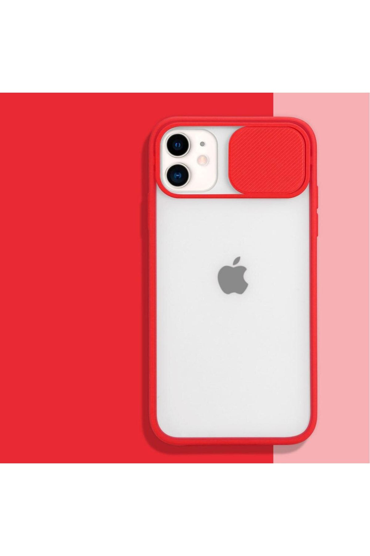 mooodcase Iphone 11 Kamera Lens Koruma Kapaklı Kırmızı Telefon Kılıfı