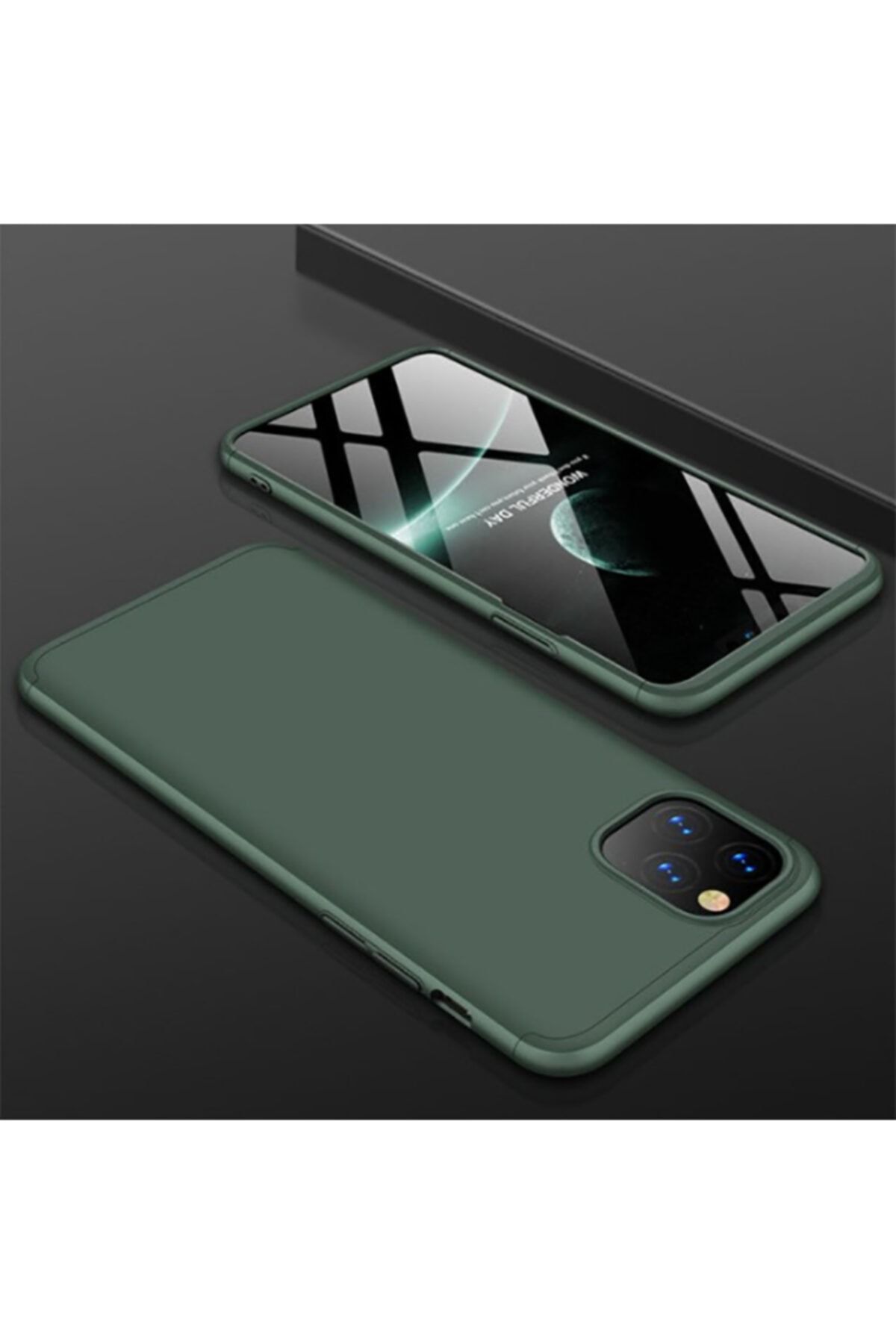 Telefon Aksesuarları Iphone 11 Pro Max Sert Silikon Kılıf Koyu Yeşil