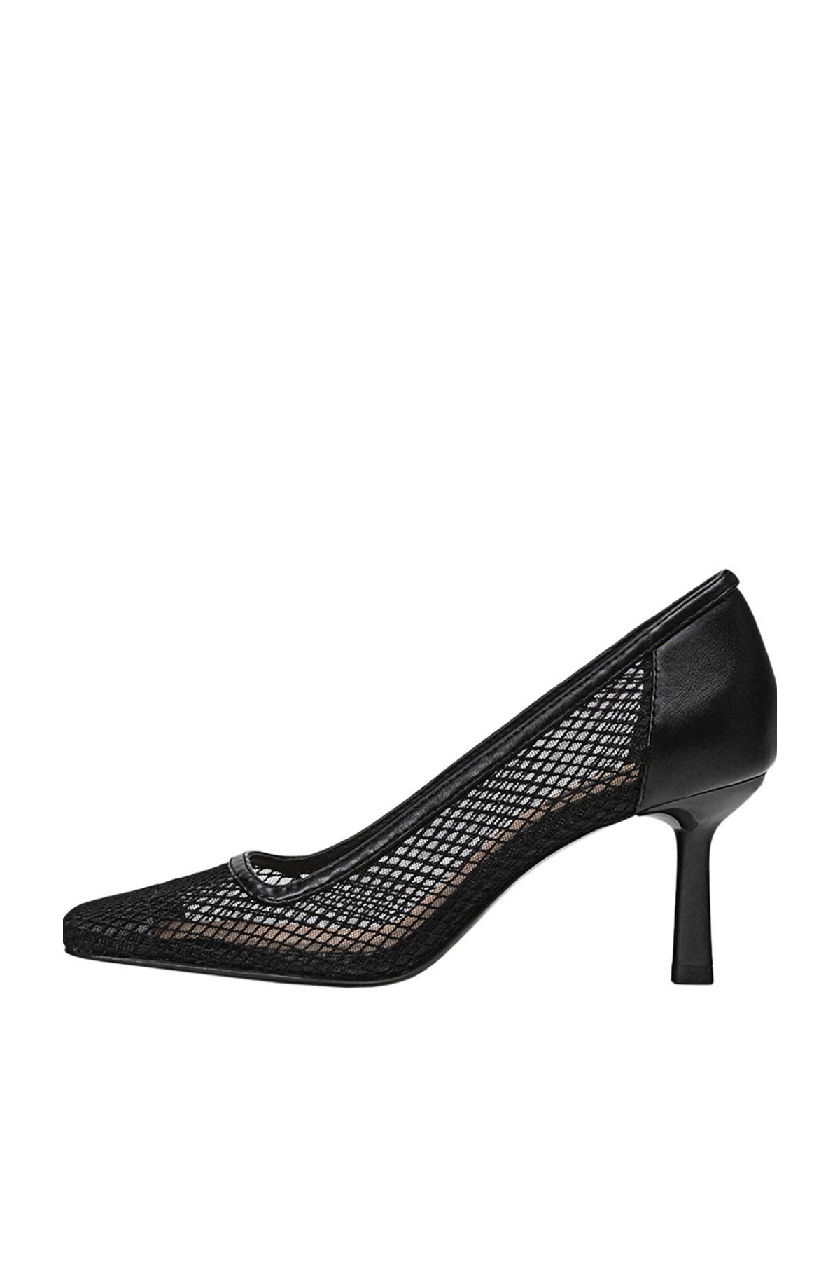Stradivarius Kadın Siyah Fileli Yüksek Topuklu Ayakkabı 19657670