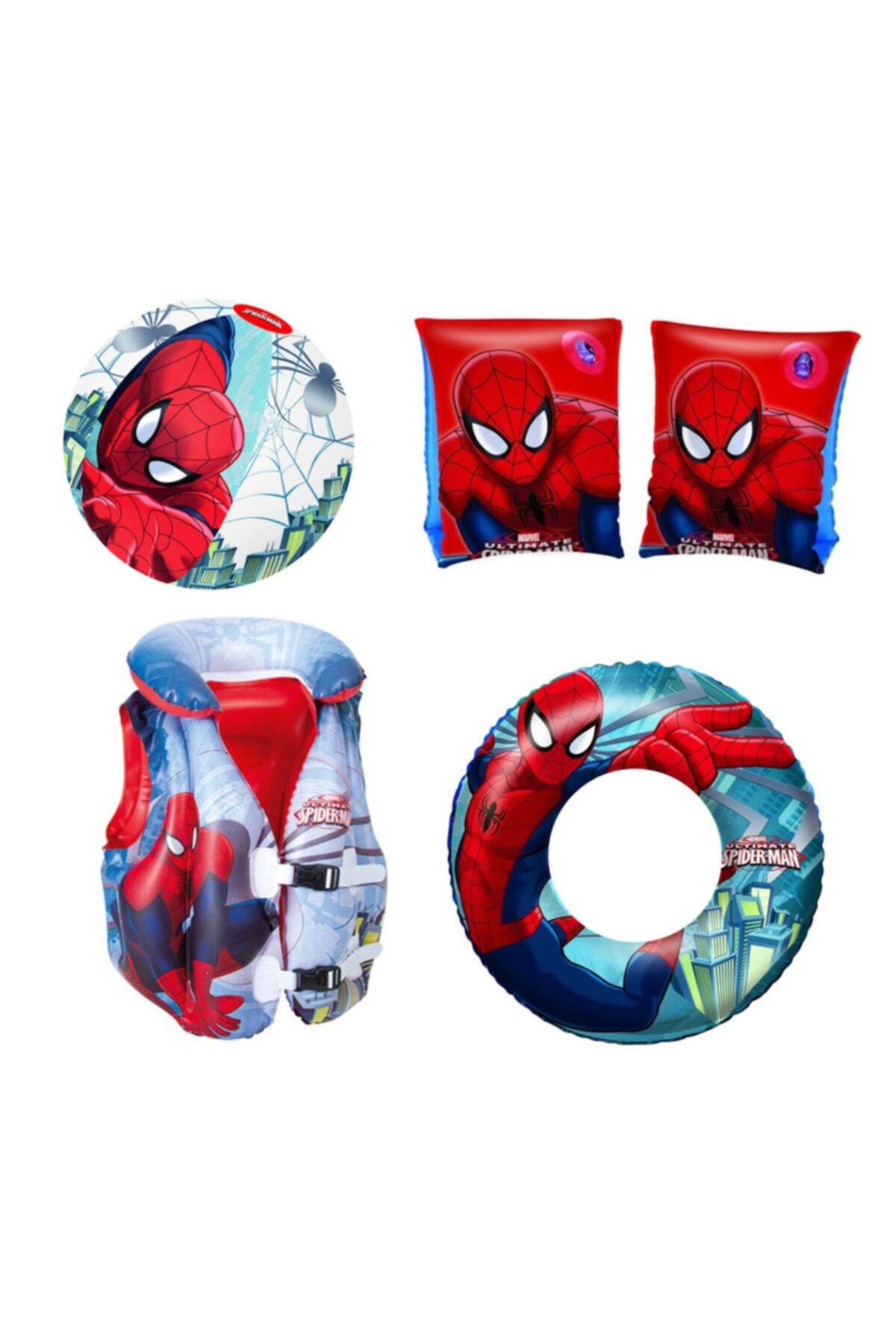 Bestway Spiderman Deniz Yeleği, Simidi,topu Ve Kolluk Seti Orijinal Lisanslı Ürün