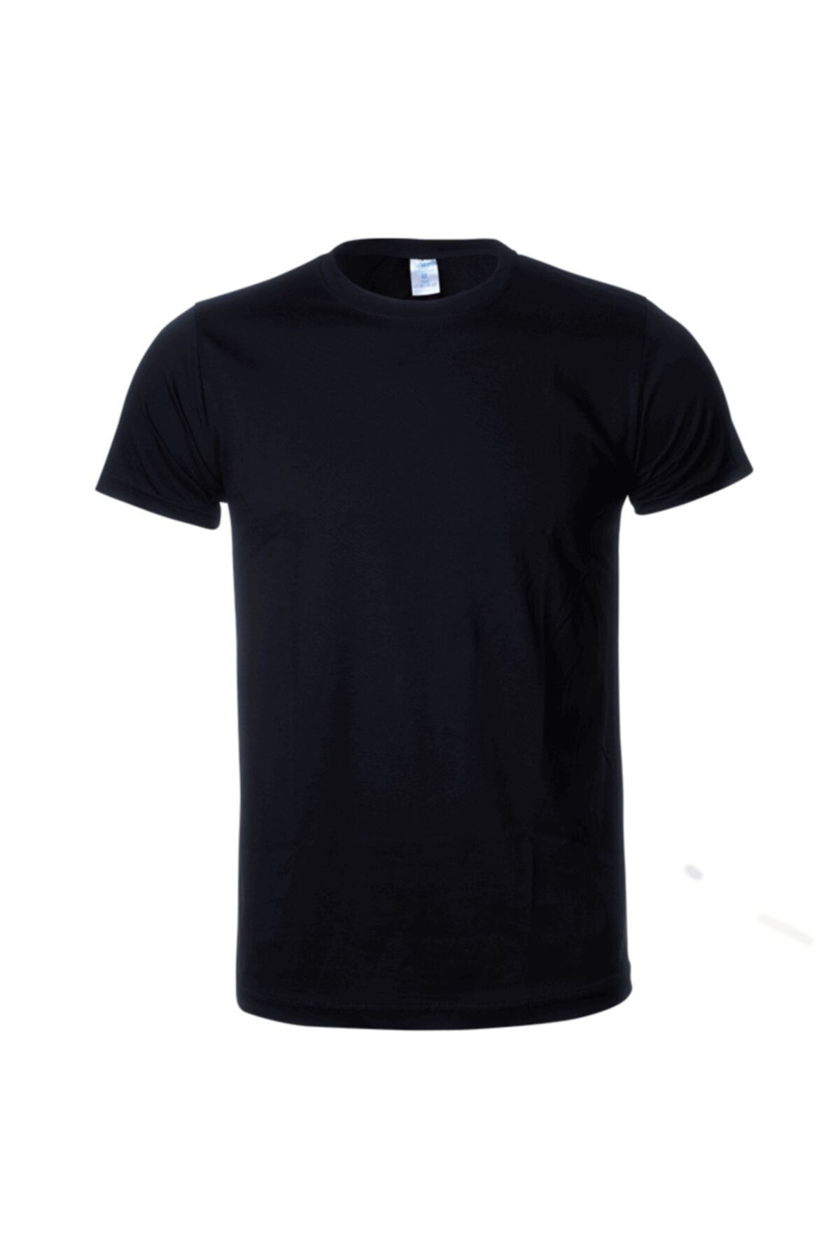 Aslans Erkek Siyah Düz Penye T Shirt