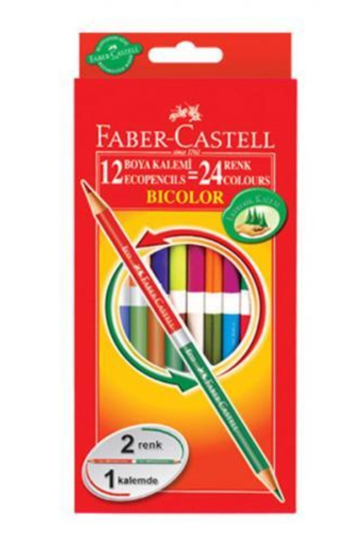 Ceren Kırtasiye Faber-castell Bicolor Boya Kalemi 24 Renk
