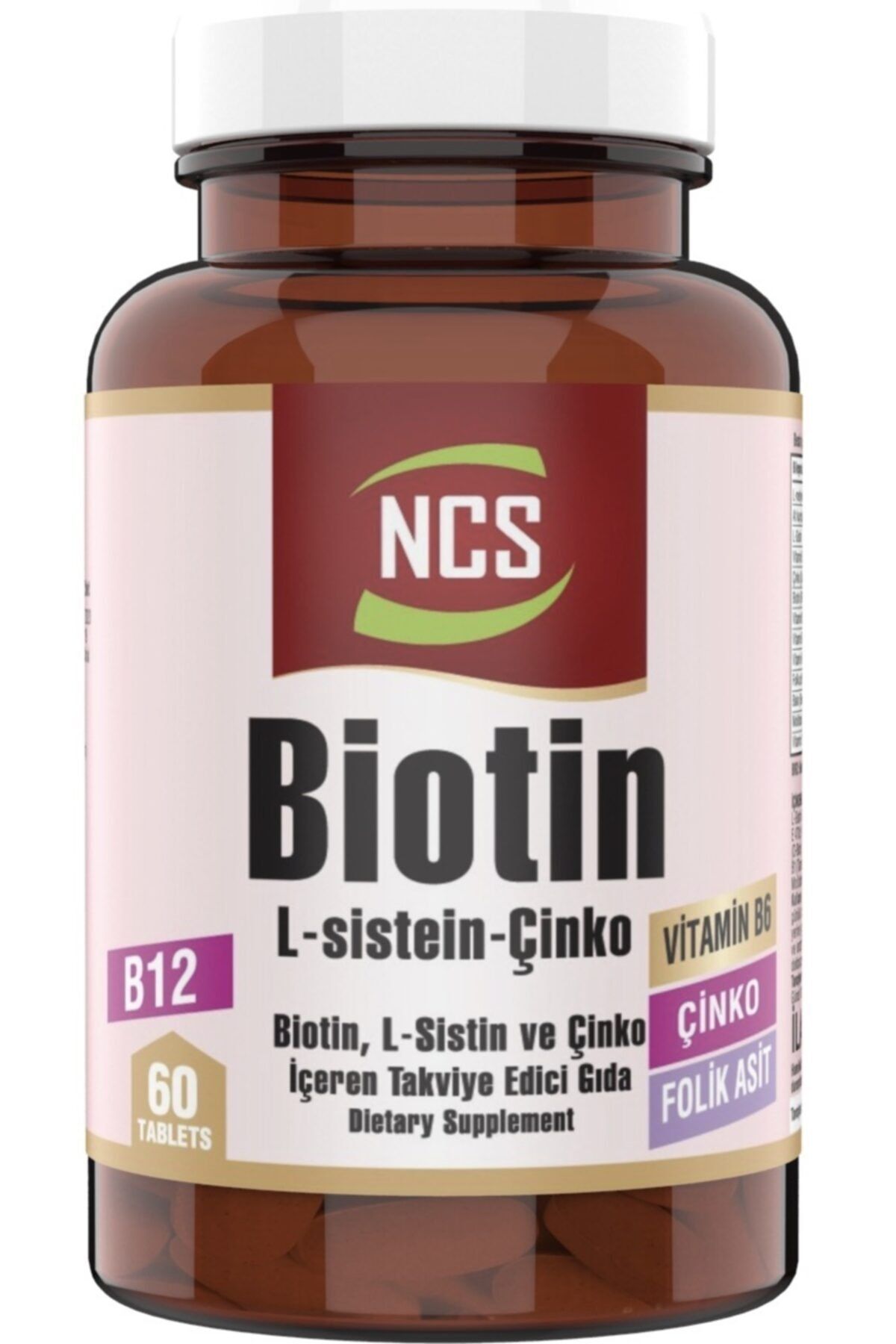 Ncs Biotin 2500 mcg 60 Tablet L-sistein Çinko Vitamin B12