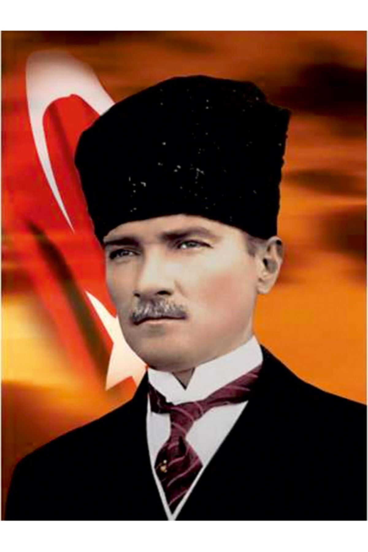 ibsALPİN BAYRAK 100x150cm Atatürk Posteri Saten Kumaş