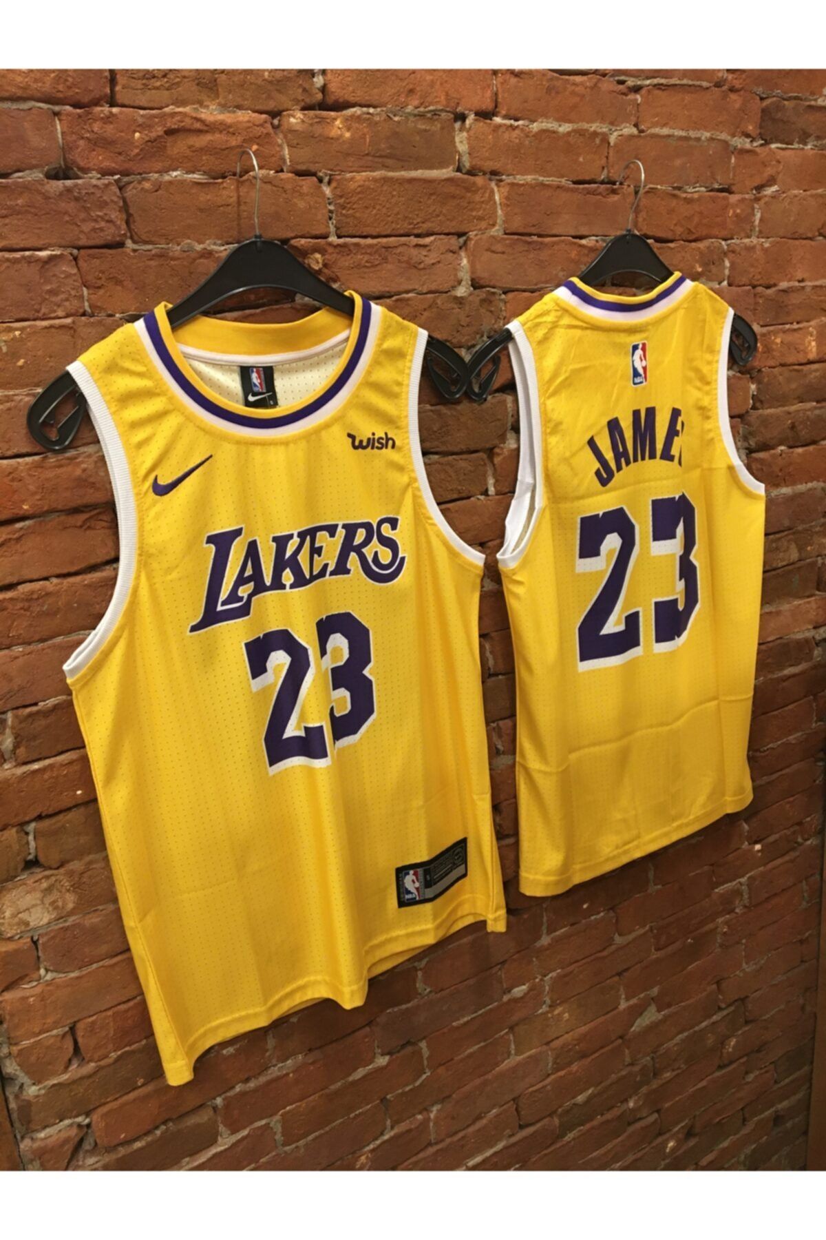 OLYMPUS STORE Unisex Lakers Lebron James 23 Numaralı Sarı Forma
