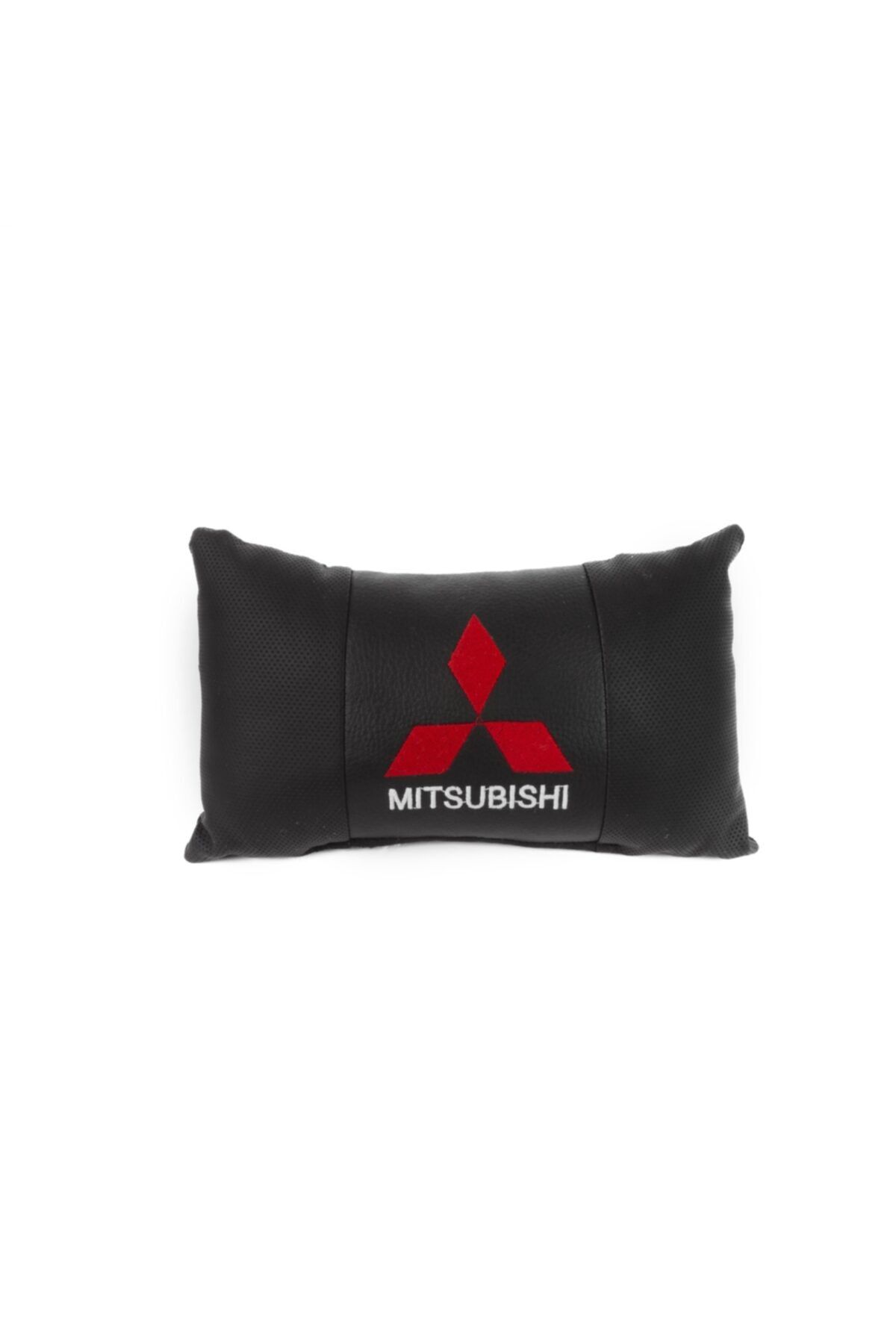 Wimbledon Siyah Deri Mitsubishi Logolu Oto Boyun Yastığı 2 Adet