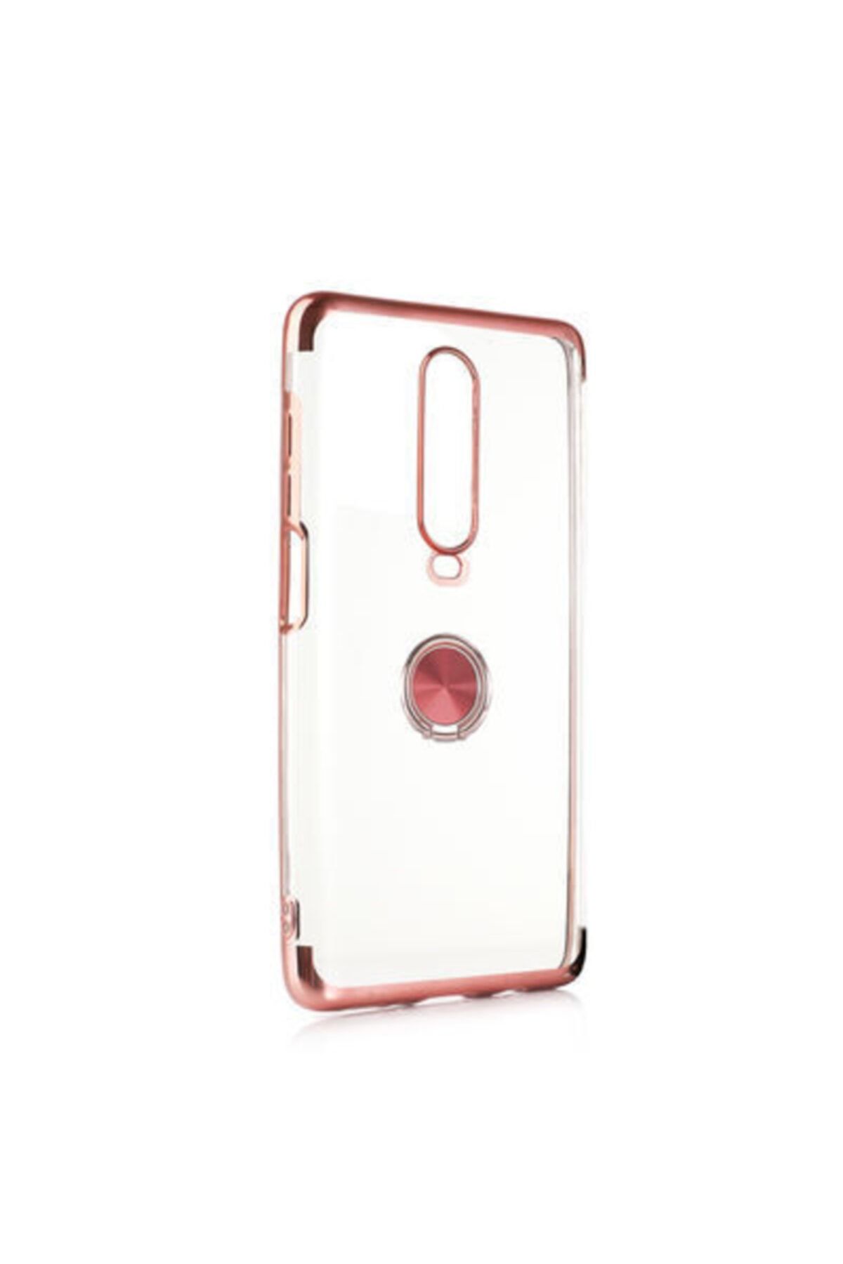Dijimedia Xiaomi Redmi K30 Kılıf Gramaphone Yüzüklü Gess Silikon Roze Gold
