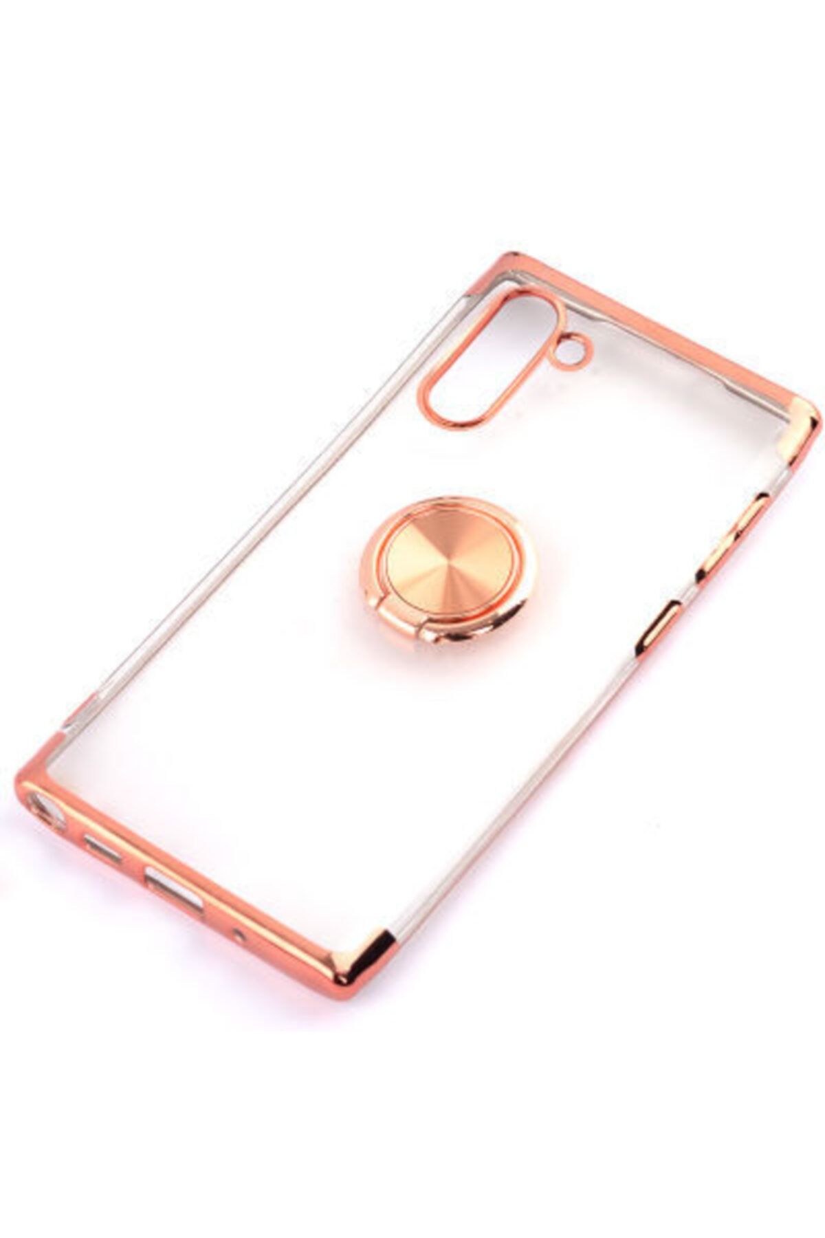 Dijimedia Galaxy Note 10 Kılıf Gramaphone Yüzüklü Gess Silikon Roze Gold