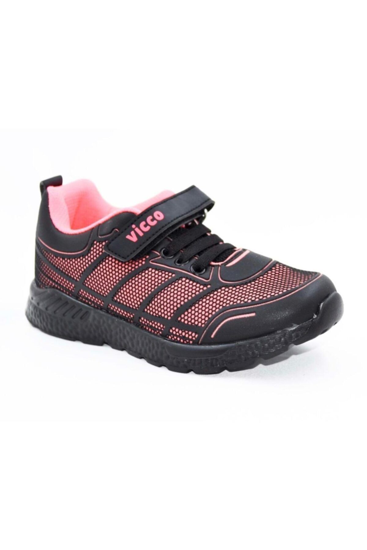Vicco Unisex Çocuk Siyah Pembe Yürüyüş Ayakkabısı