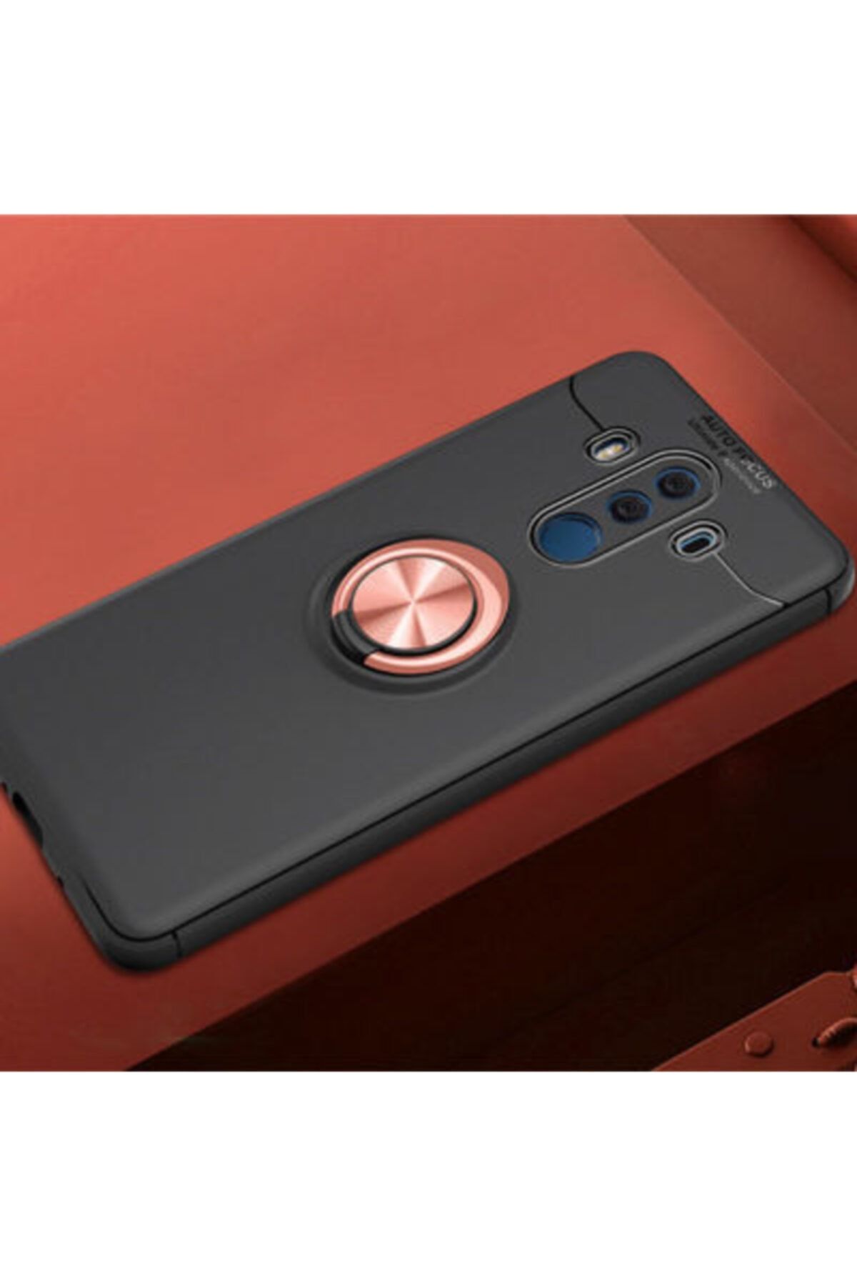 Gramaphone Huawei Mate 10 Pro Siyah Yüzüklü Standlı Arka Kapak