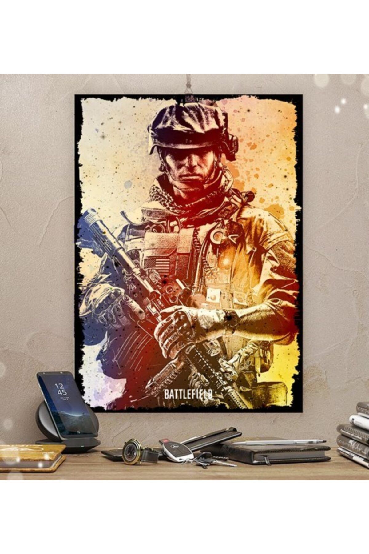 Tontilika Battlefield Gamer Tasarım 35x50cm Hediyelik Dekoratif 8mm Ahşap Tablo