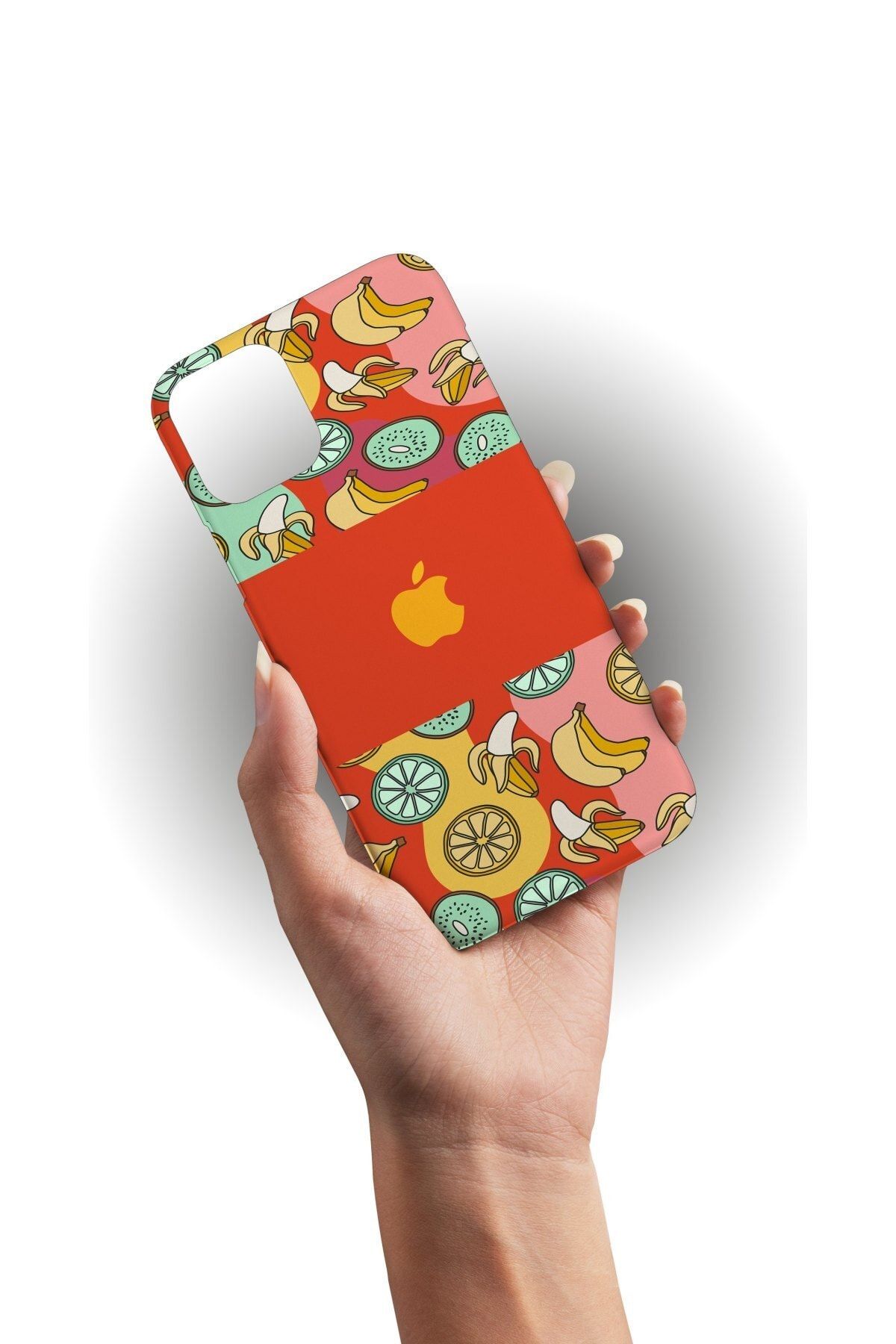 Mess Negozıo Apple Iphone 11 Çiçek Desenli Kırmızı Silikon Kılıf