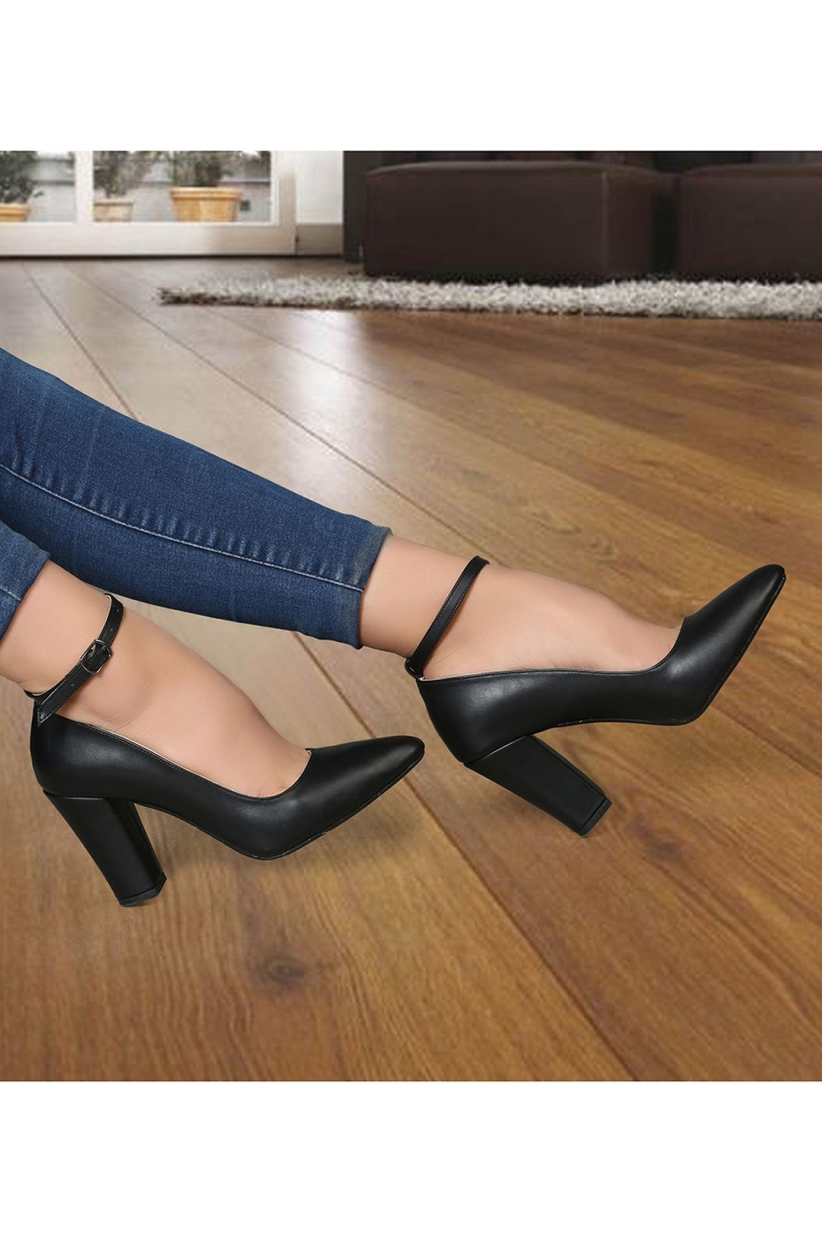 Renas Kadın Siyah Günlük Klasik Kadın Topuklu Ayakkabı R803