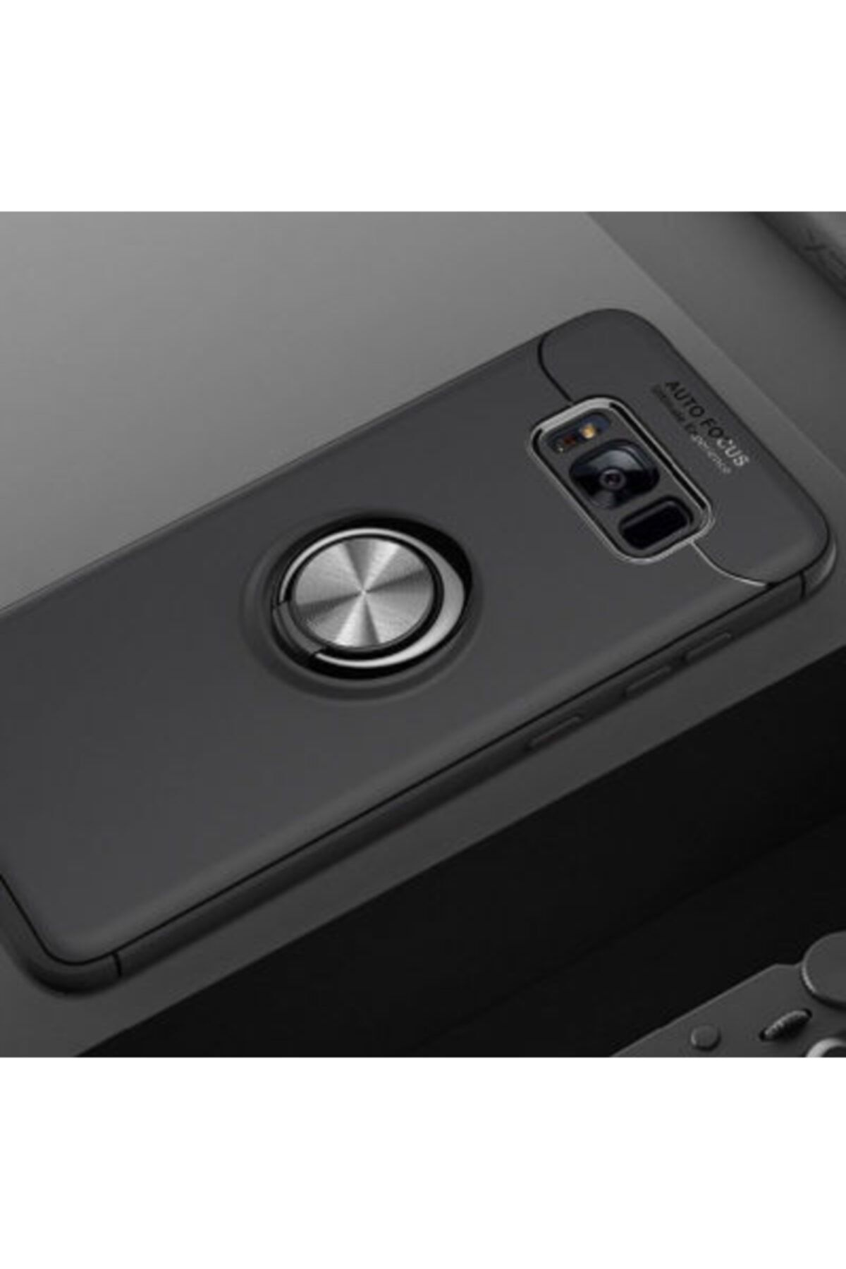 Gramaphone Samsung Galaxy S8 Siyah Yüzüklü Standlı Arka Kapak Kılıf