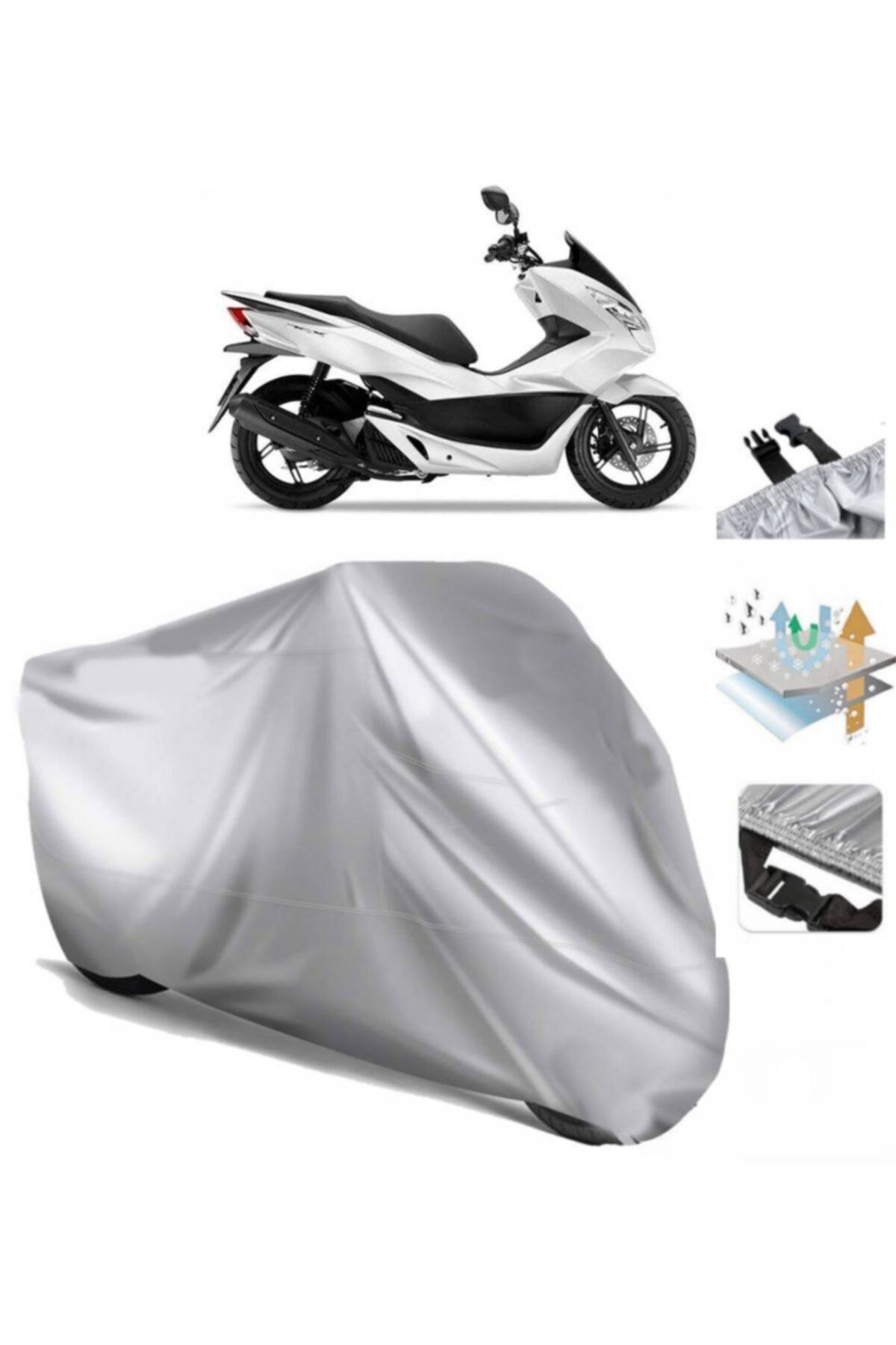 CoverPlus Honda Pcx 150 Motosiklet Brandası Motor Branda (bağlantı Tokalı)