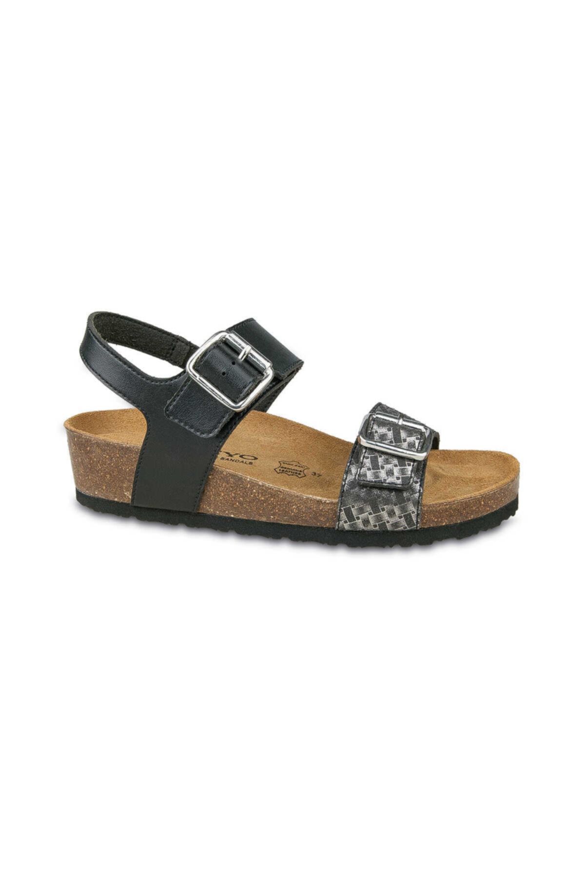 Ceyo Kadın Siyah Sandalet 9974-2