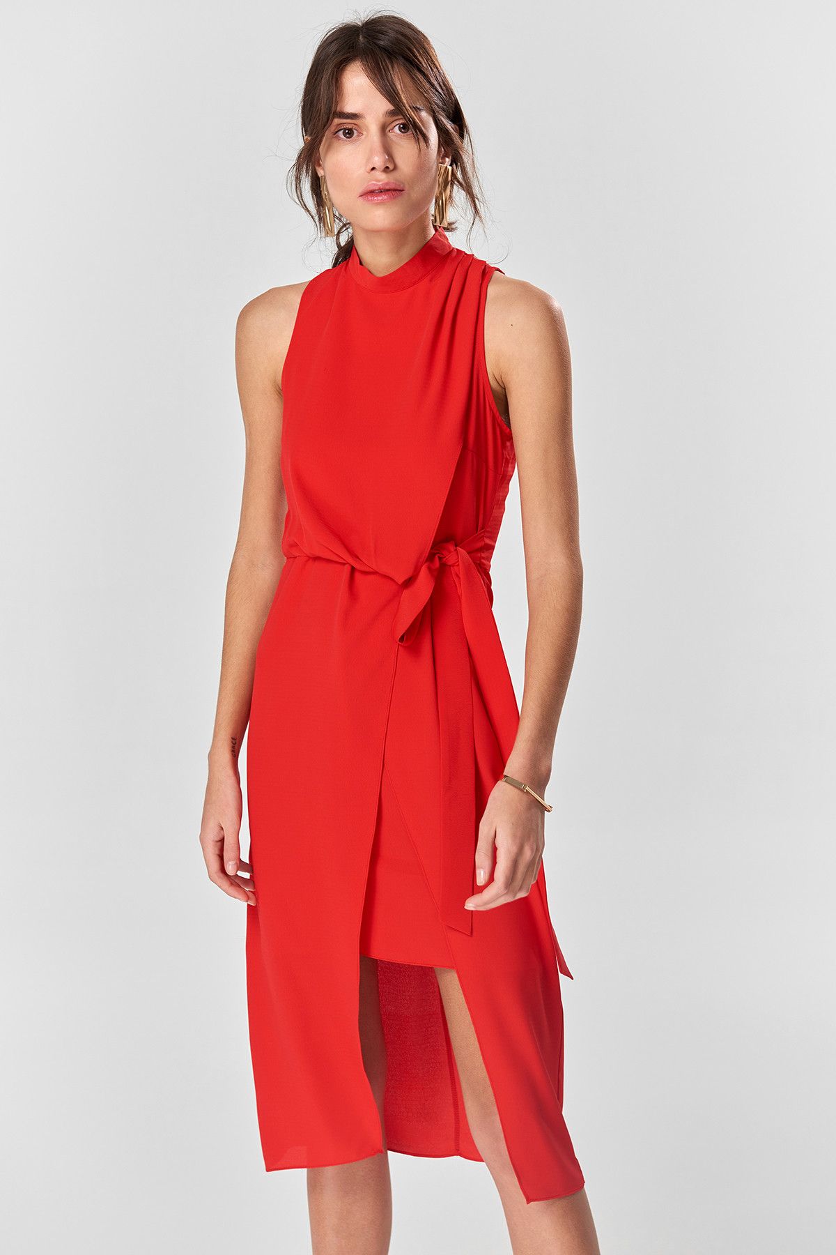 TRENDYOLMİLLA Kırmızı Kolsuz Elbise TOFSS18BB0147