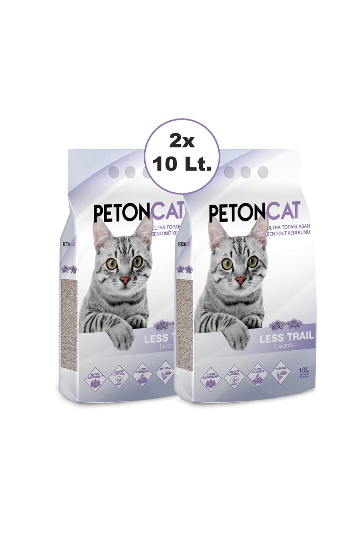 Peton Cat Lavantalı İnce Taneli Topaklaşan Kedi Kumu 2 x 10 Lt