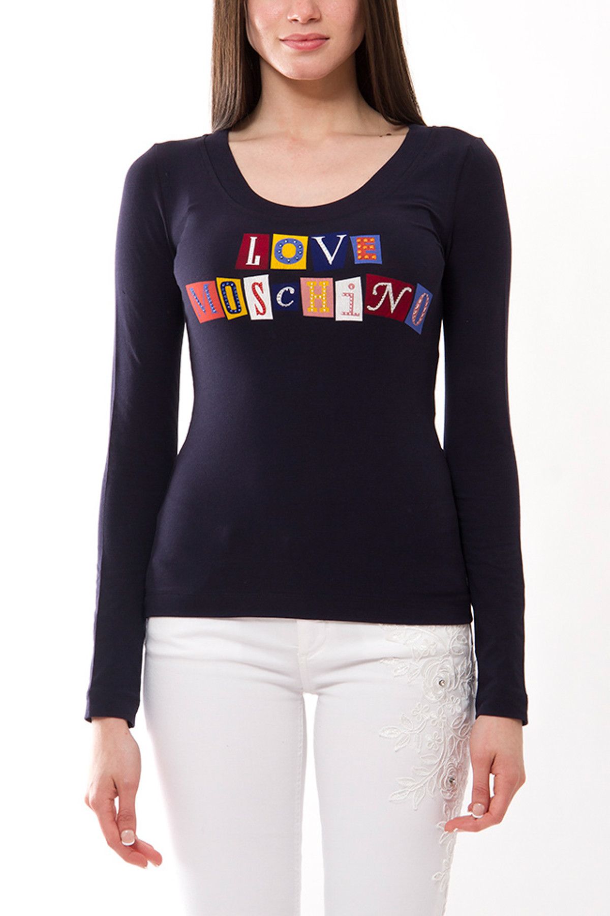 Moschino Kadın Lacivert Sweatshirt Mw173