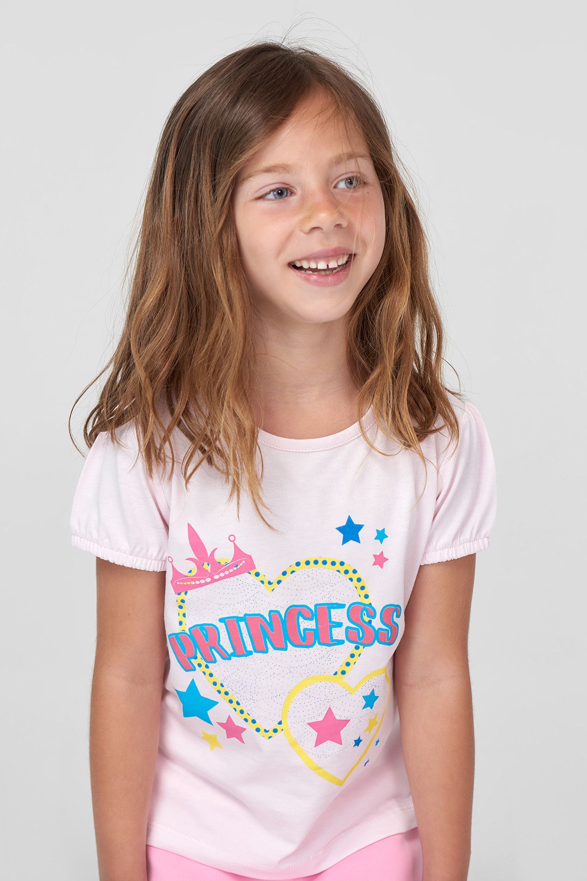 TRENDYOLKIDS Pudra Baskılı Kız Çocuk  T-shirt TKDSS18KM0050