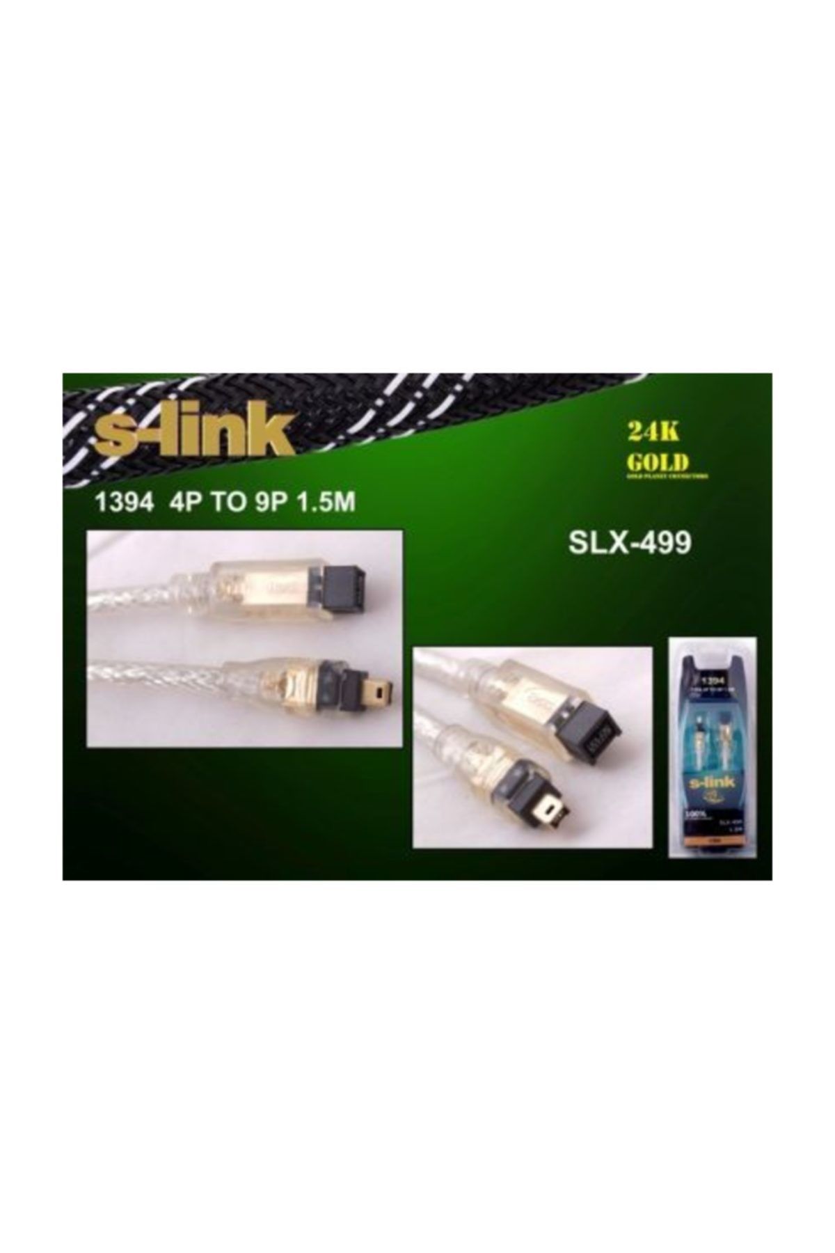 S-Link S-Lınk Slx-499 1.5Mt 4-9 1394 Firewire Gold Kablo