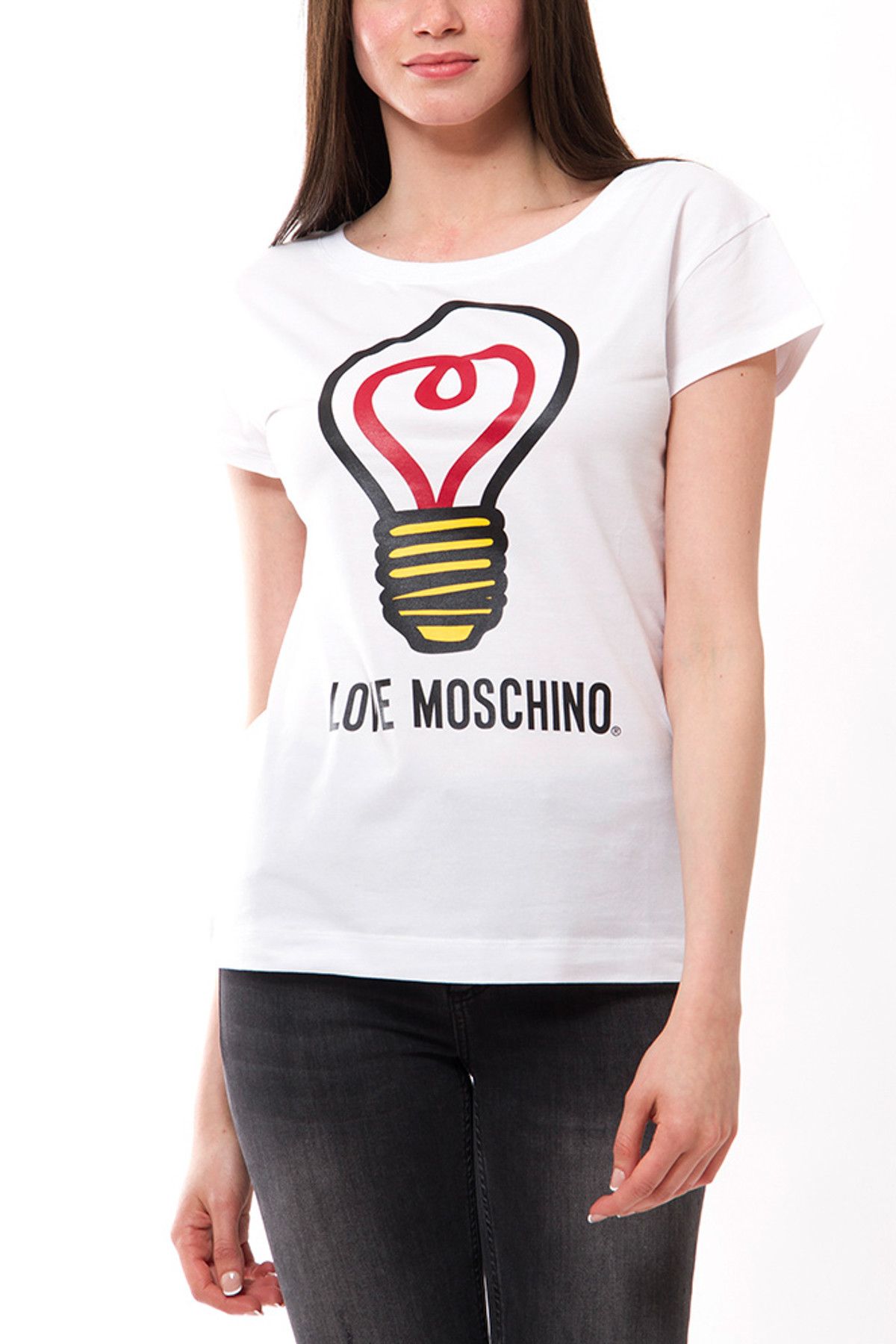 Moschino Kadın Beyaz T-Shirt Mw161
