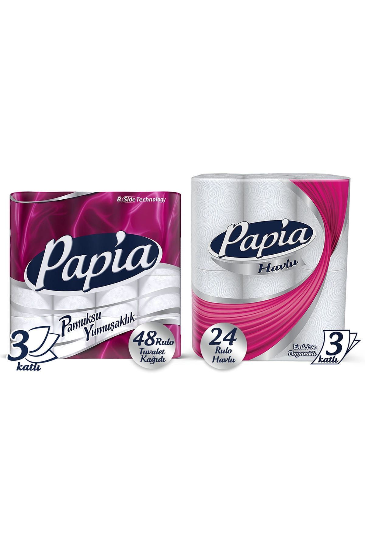 Papia Tuvalet Kağıdı Jumbo Paket 48 Rulo & Papia Kağıt Havlu Jumbo Paket 24 Rulo