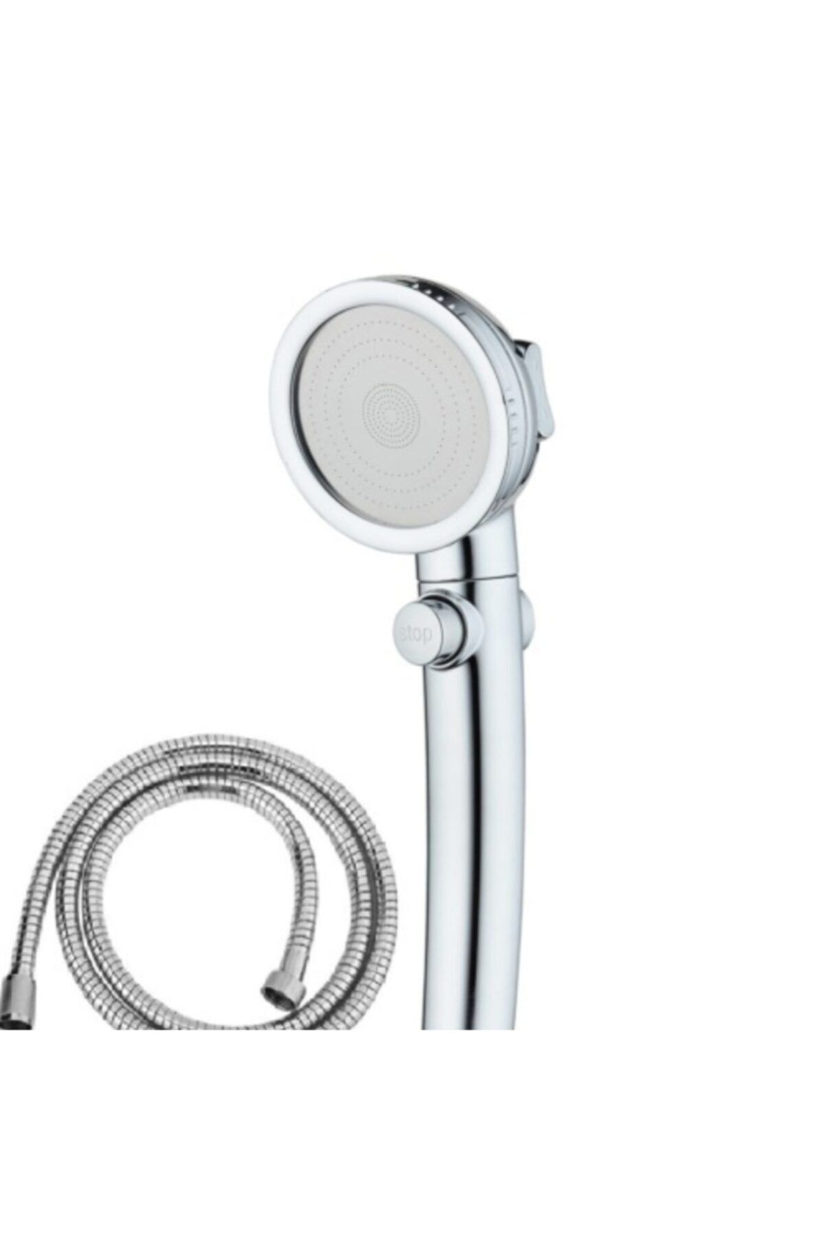 AKCAKESE Duş Başlığı Krom 3 Fonksiyonlu Sprey Ayarı Açık/kapalı Durak Anahtarı Duş Spiral Hortumu ( 150 Cm)