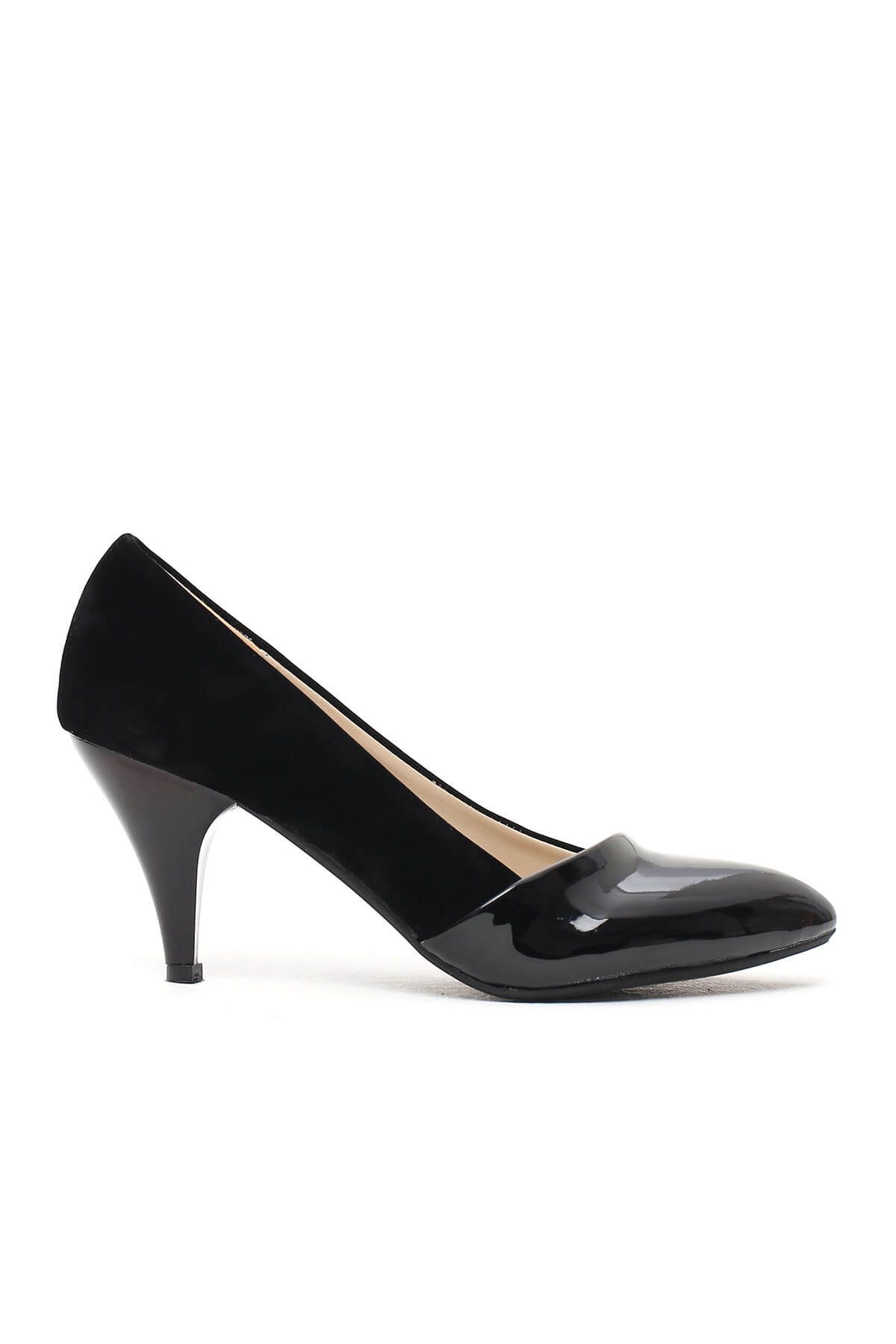 Y-London Siyah Süet Kadın Topuklu Ayakkabı 569-18-011