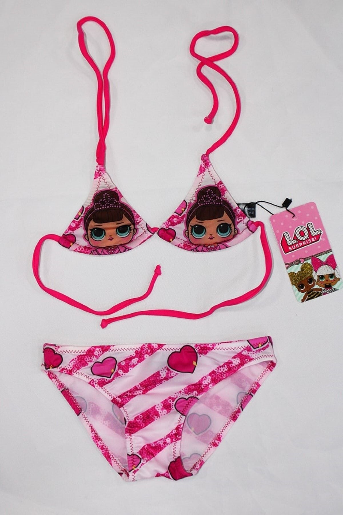 Lol Yeni Sezon Bebek Desenli Üçgen Çocuk Bikini Takımı