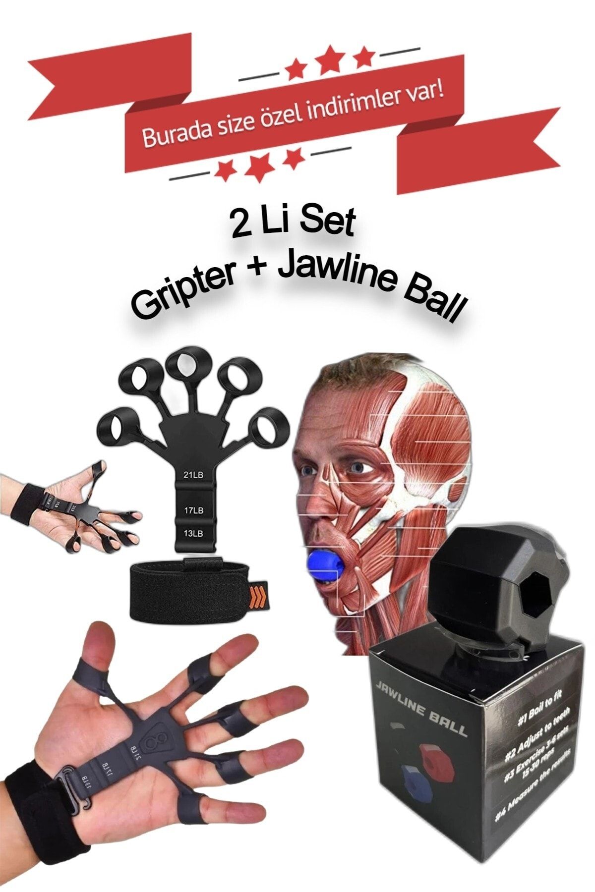 Markanyon Gripster 2li Set El Bilek Ve Kol Geliştirici Jawline Çene Eğzersiz Topu