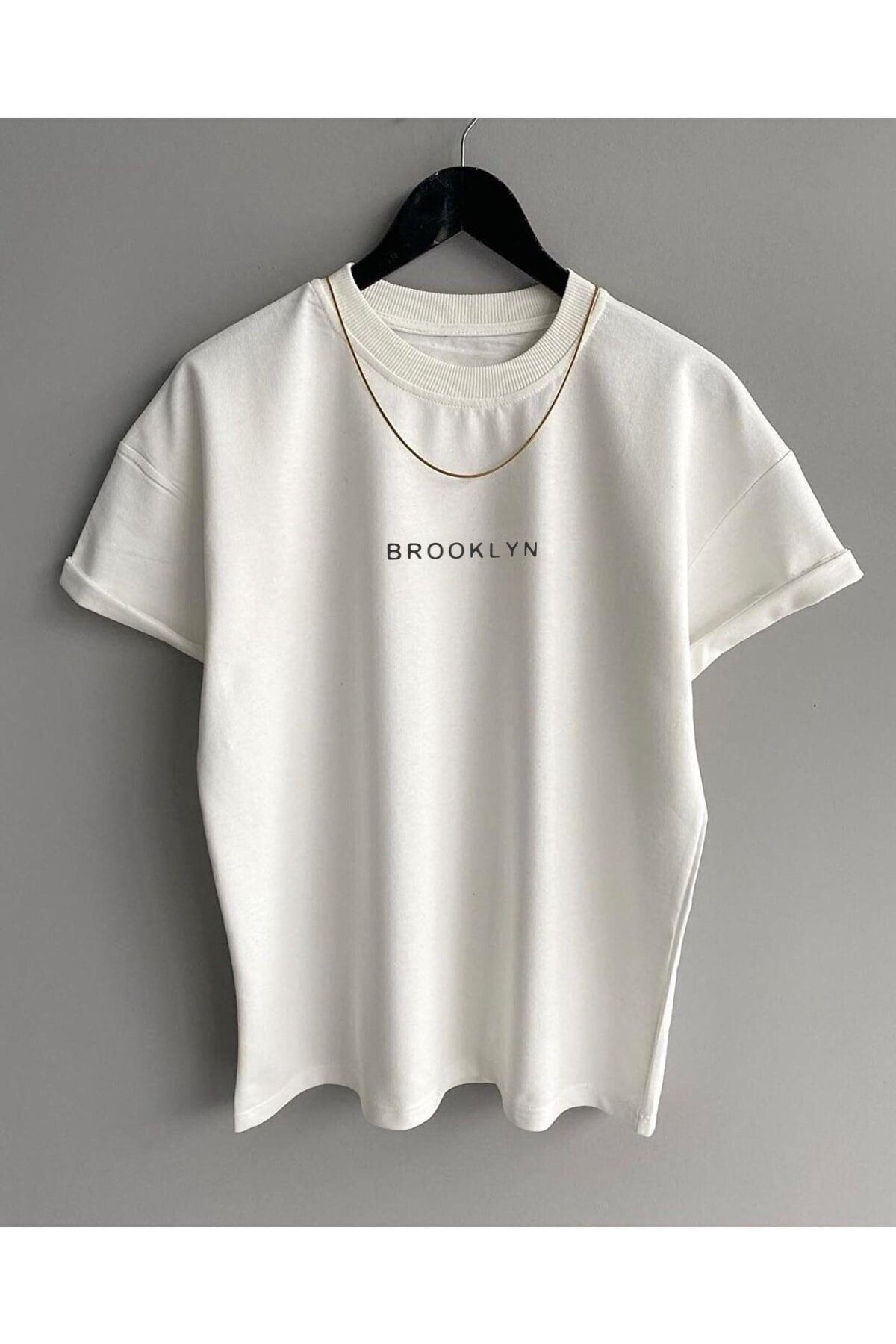 Machetta Kids Beyaz Brooklyn Baskılı Oversize Çocuk T-shirt