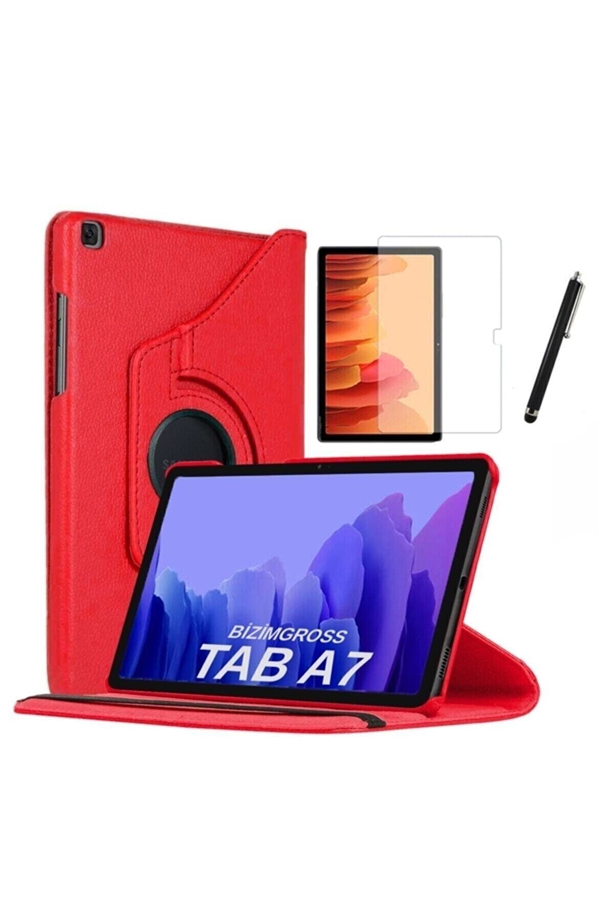 BizimGross Samsung Galaxy Tab A7 Sm T500 T505 T507 Uyumlu Dönebilen Tablet Kılıfı +Ekran Koruyucu+Kalem