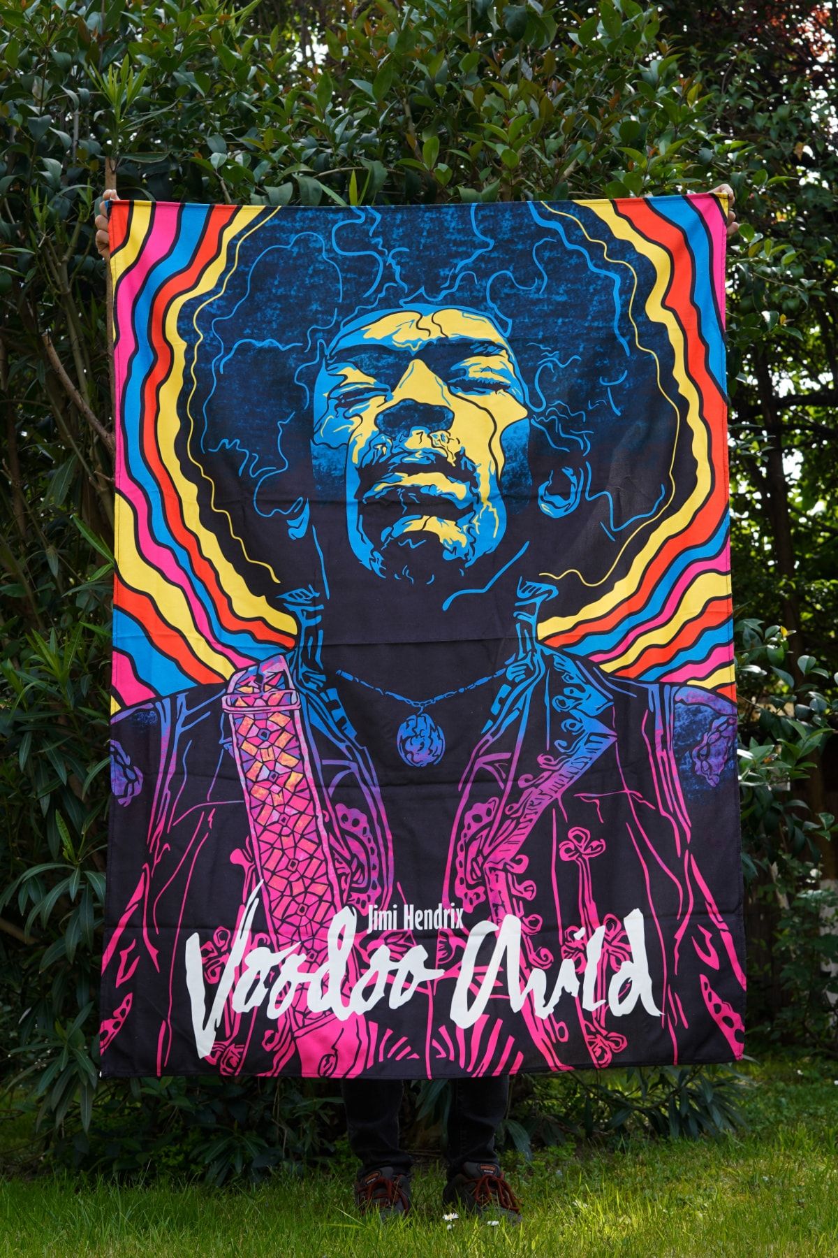 Kozmik Tapestry Jimi Hendrix Duvar Örtüsü 150 X100 Cm Kadife Duvar Halısı Tapestry