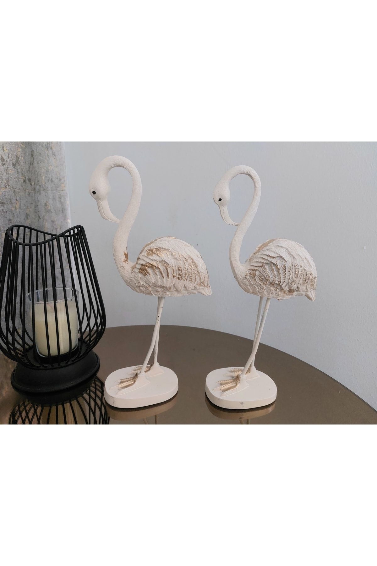 Gloriys Home & Decor 2li Krem Flamingo Biblosu