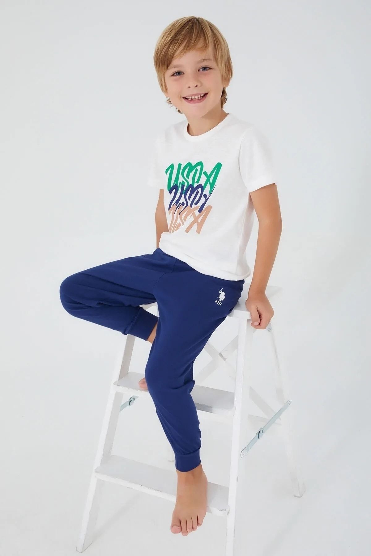 U.S. Polo Assn. Erkek Çocuk T-shirt Pantolon Pijama Takım Oxy-1315