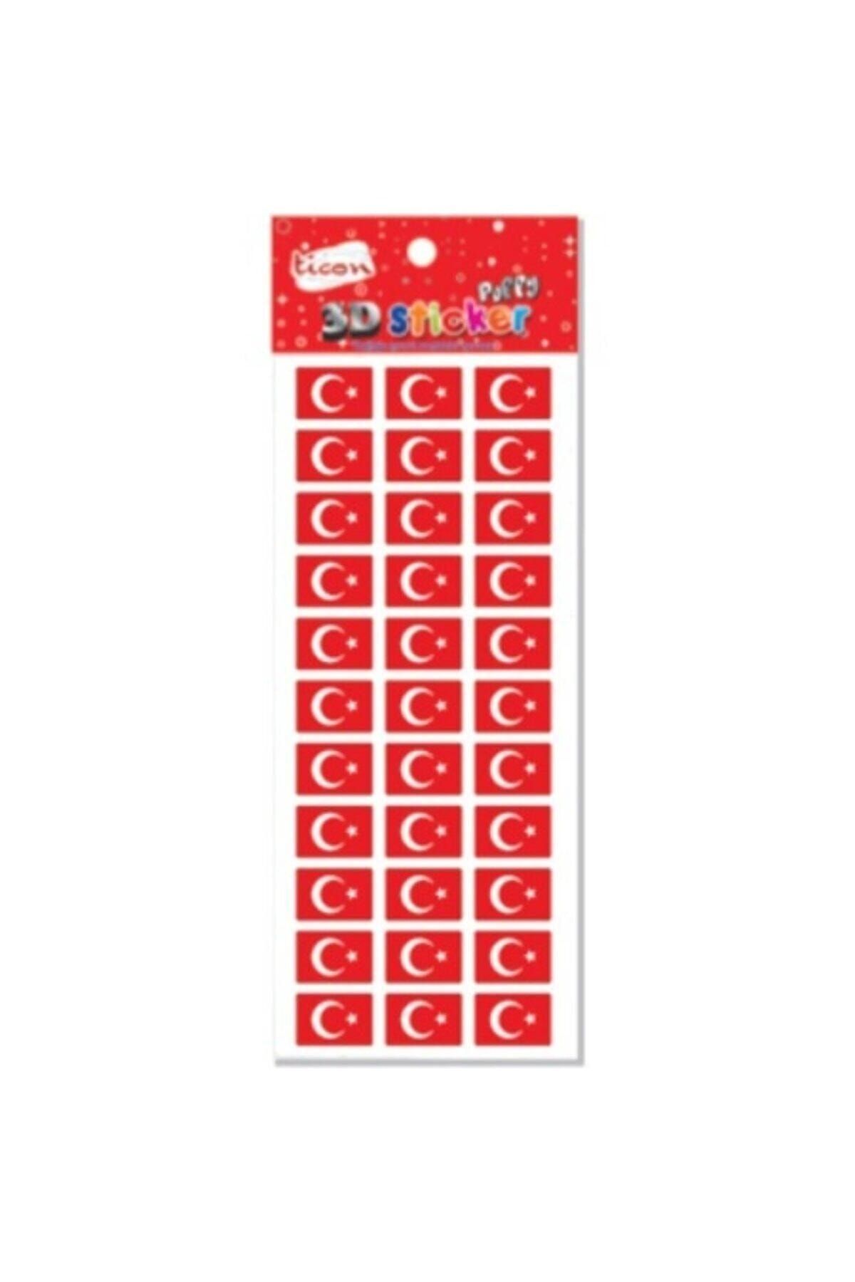 Ticon 3d Türk Bayraklı Yuvarlak Sticker 236166