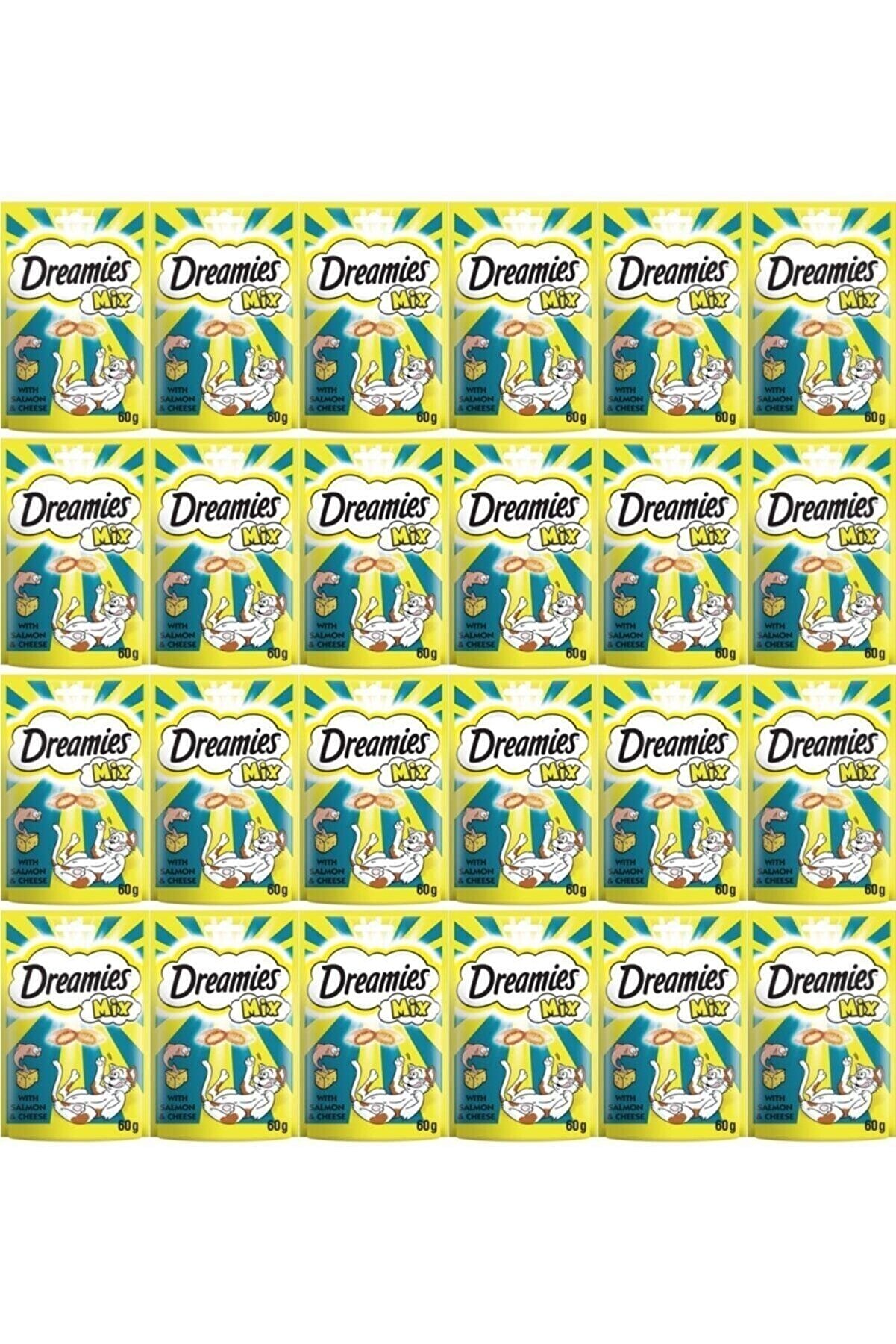 Dreamies Mix Kedi Ödül Maması Peynirli-somonlu 60 Gr X 24 Adet