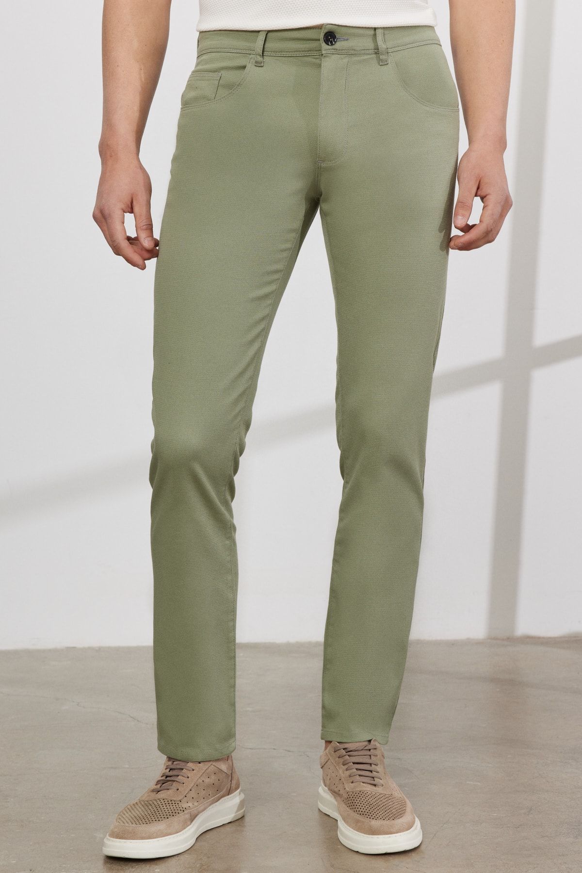 Altınyıldız Classics Erkek Yeşil Comfort Fit Rahat Kesim Greensboro Pamuklu Esnek Pantolon