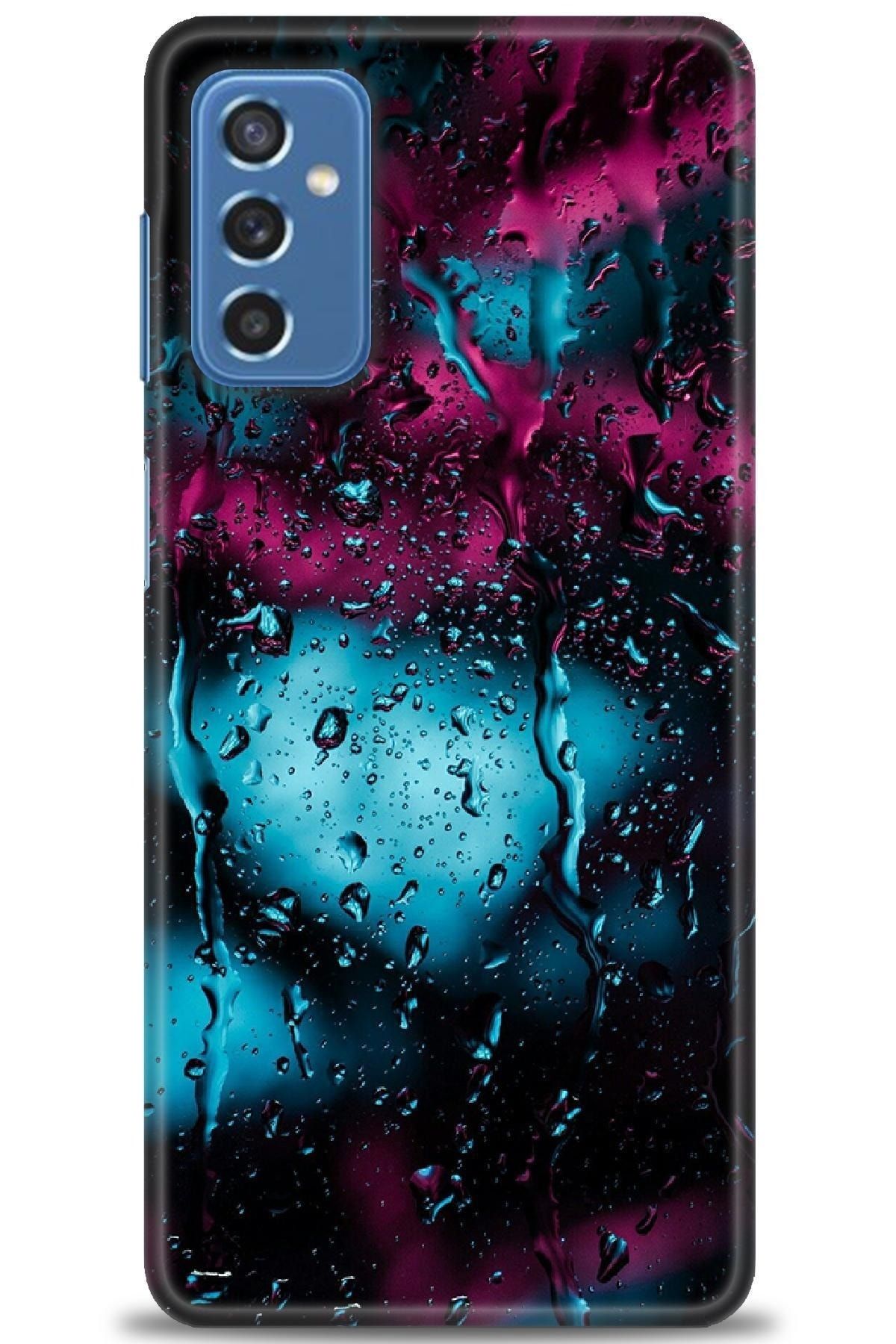 tugcepaksesuar Samsung Galaxy M52 5g Kılıf Hd Baskılı Kılıf - Işıklı Yağmur + 5d Seramik Ekran Koruyucu