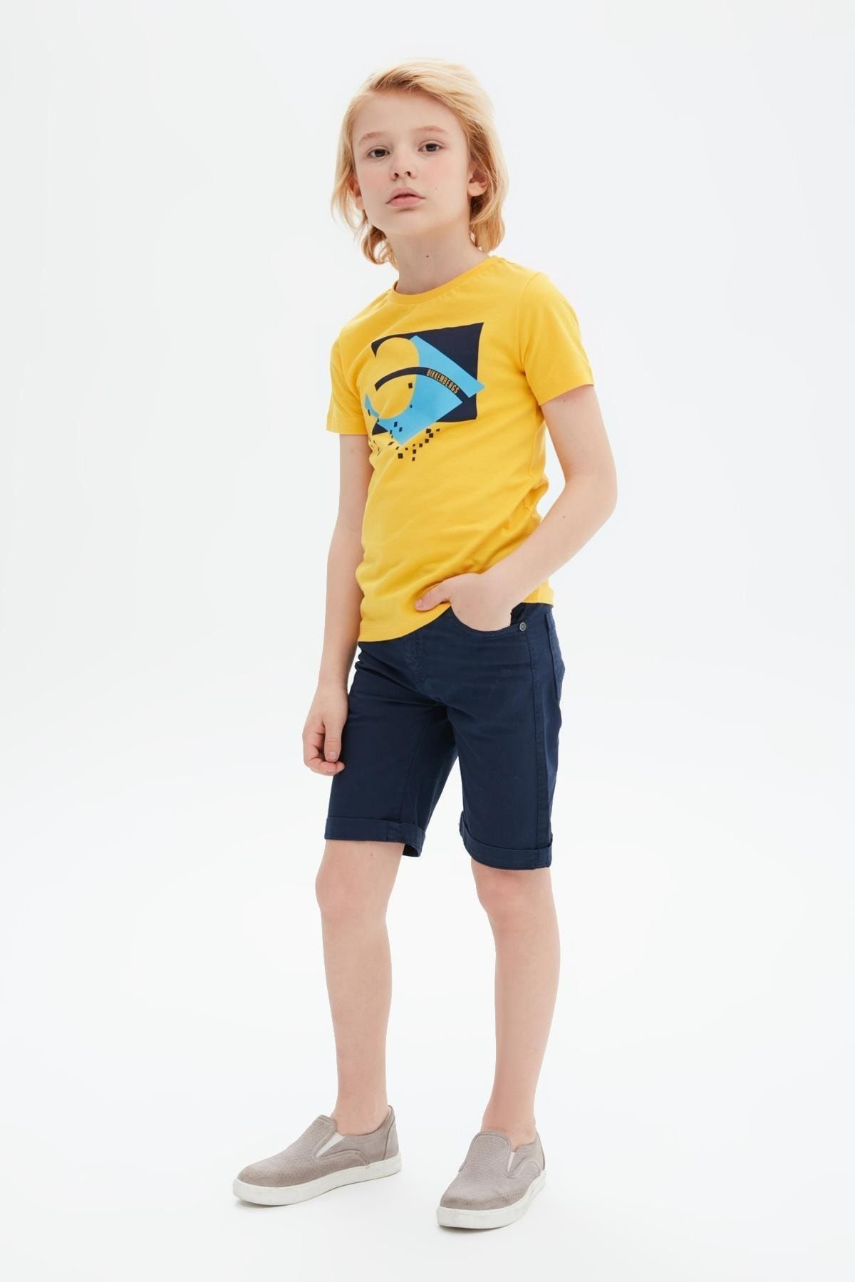 Bikkembergs Erkek Çocuk Sarı T-shirt 23ss0bk1526