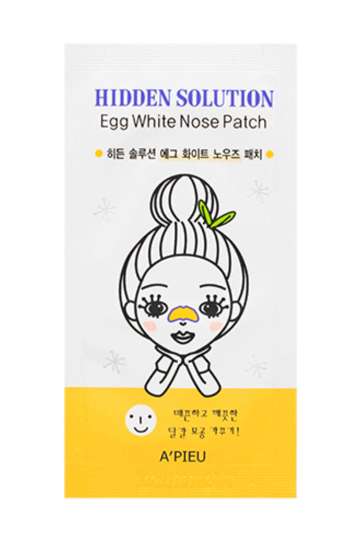 Missha Siyah Noktalar için Burun Maskesi - A'PIEU Hidden Solution Egg White Nose Patch 1Adet 8806185718486
