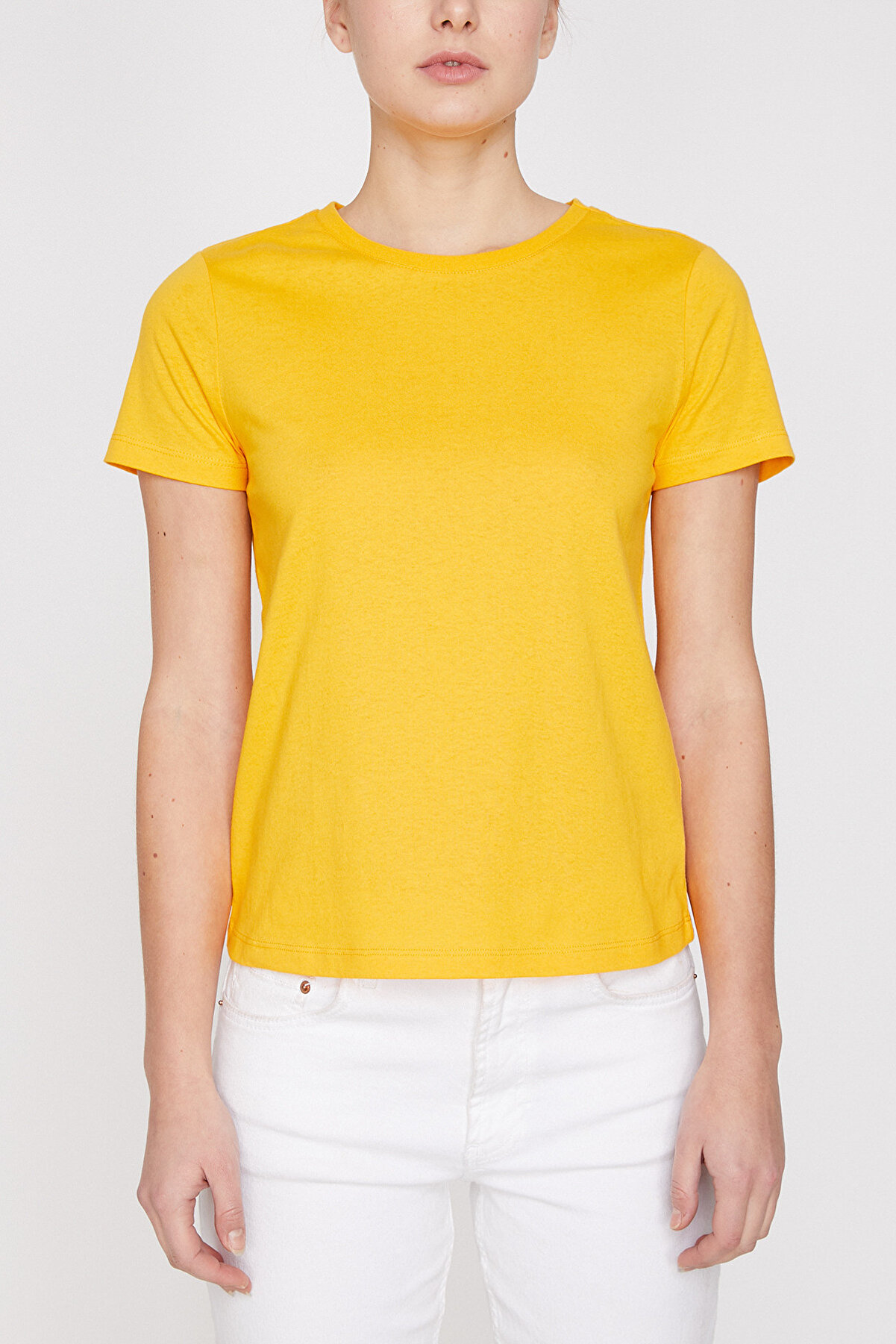 Koton Kadın Sarı T-Shirt 9YAL18264IK