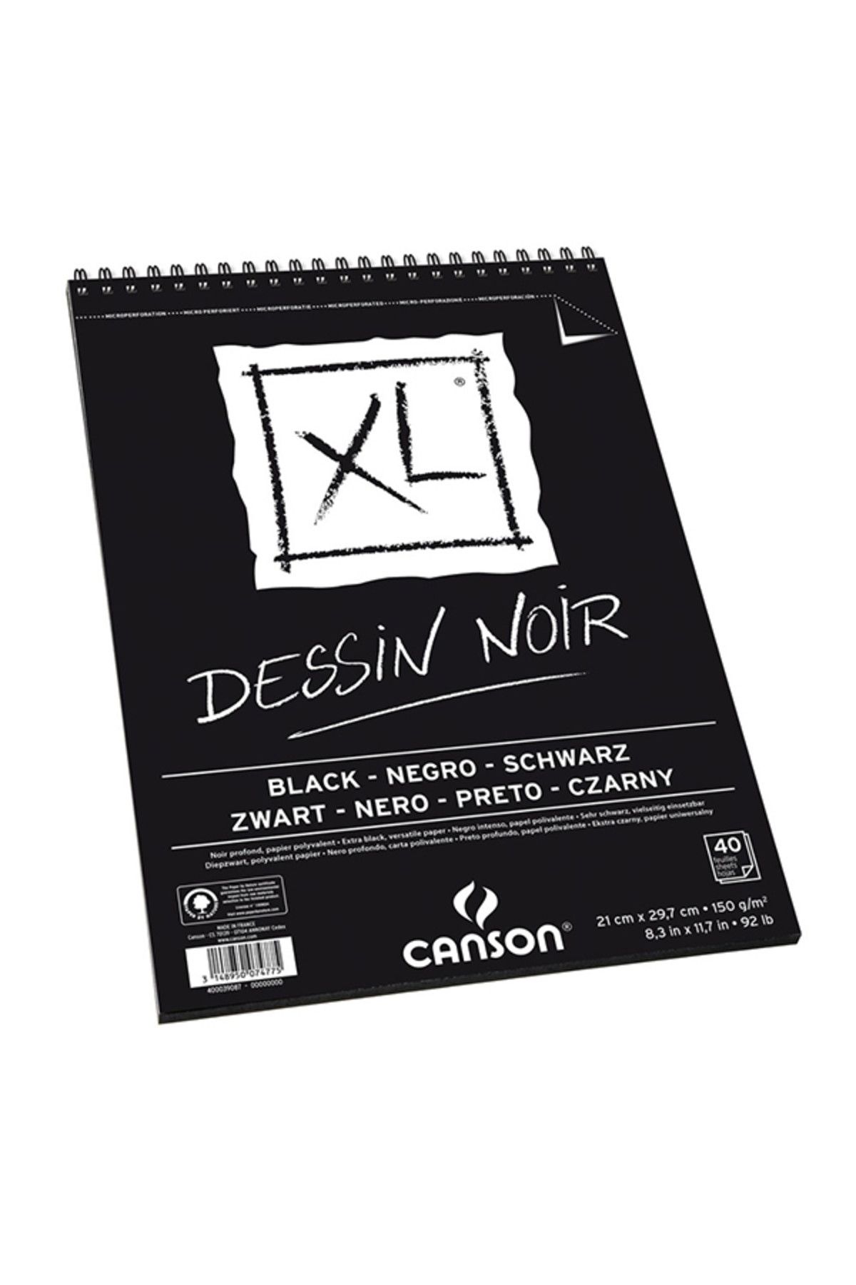Canson XL Dessin Noir Siyah Eskiz Blok 150gr. - A5 138520