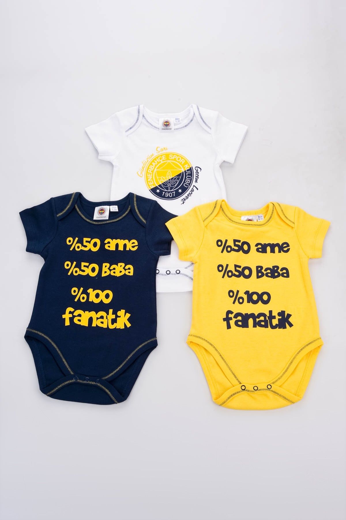 Fenerbahçe Bebek Fenerbahçe 3'Lü Kısa Kollu Body Set BE220C6Y03