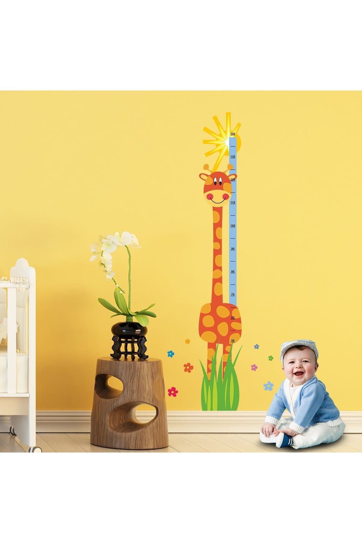Dekor Loft Neşeli Zürafa Boy Ölçer Duvar Sticker